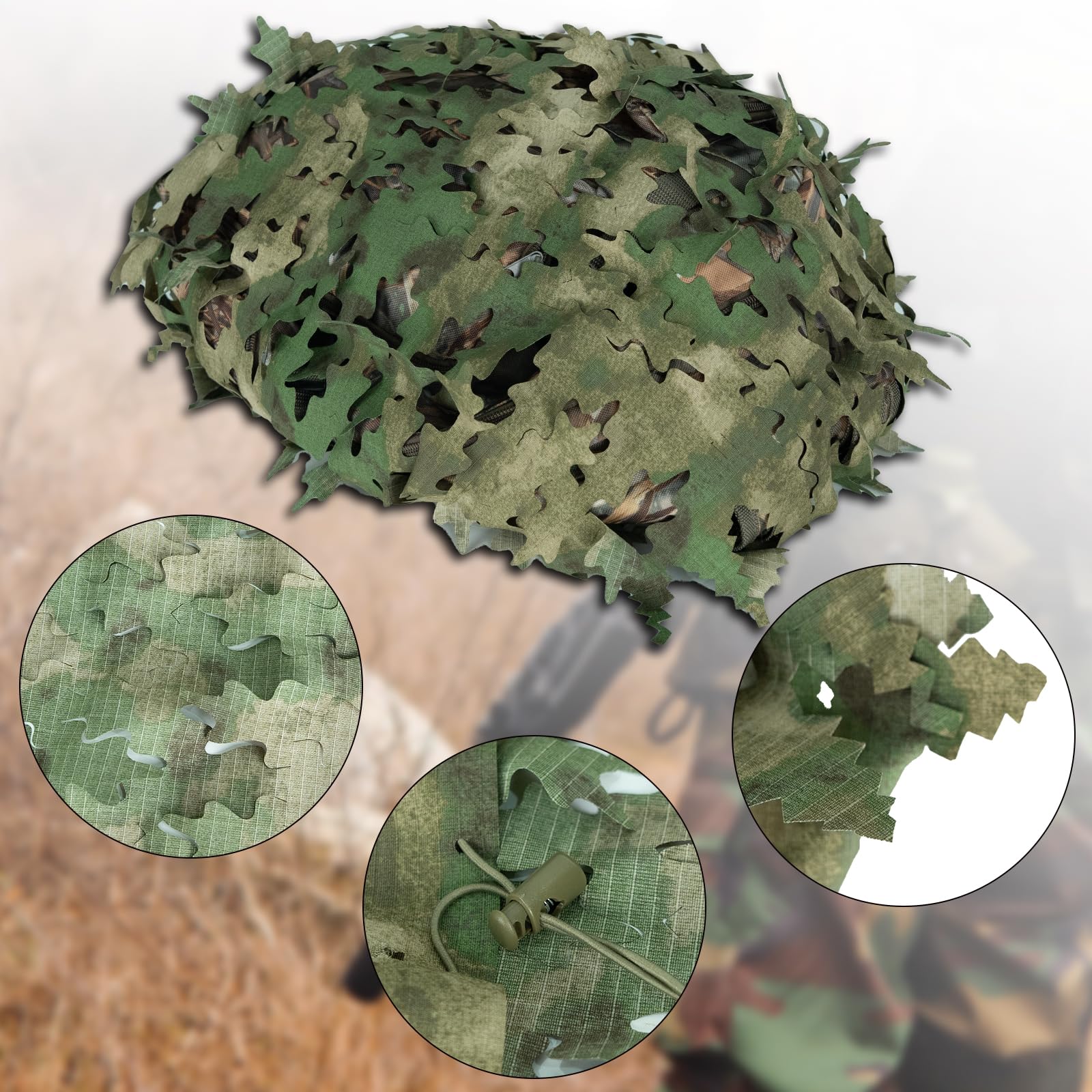 LOOGU Camo Tactical Backpack Cover Oak Leaf