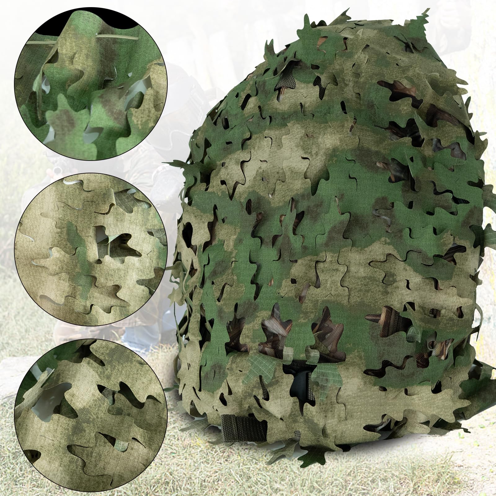 LOOGU Camo Tactical Backpack Cover Oak Leaf