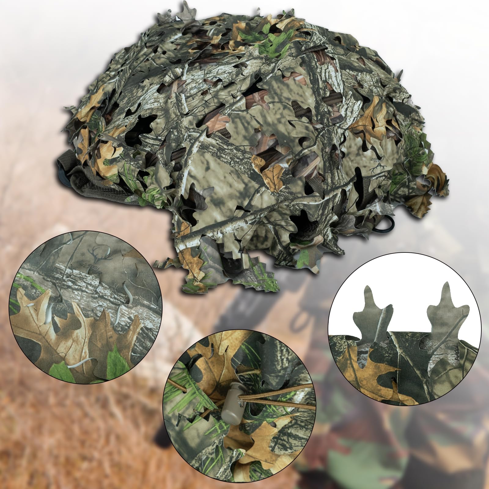 LOOGU Camo Tactical Backpack Cover Oak Leaf