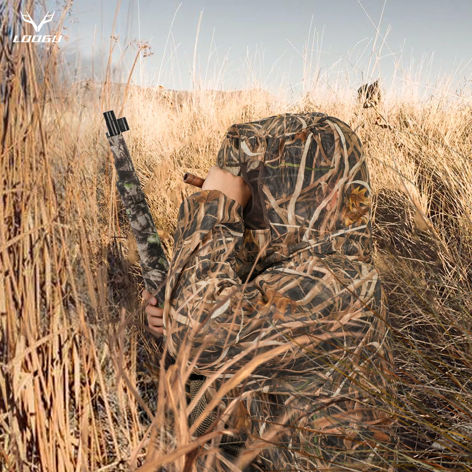 LOOGU Camo Netting Mesh Camouflage Net Bulk Roll Quiet Nets