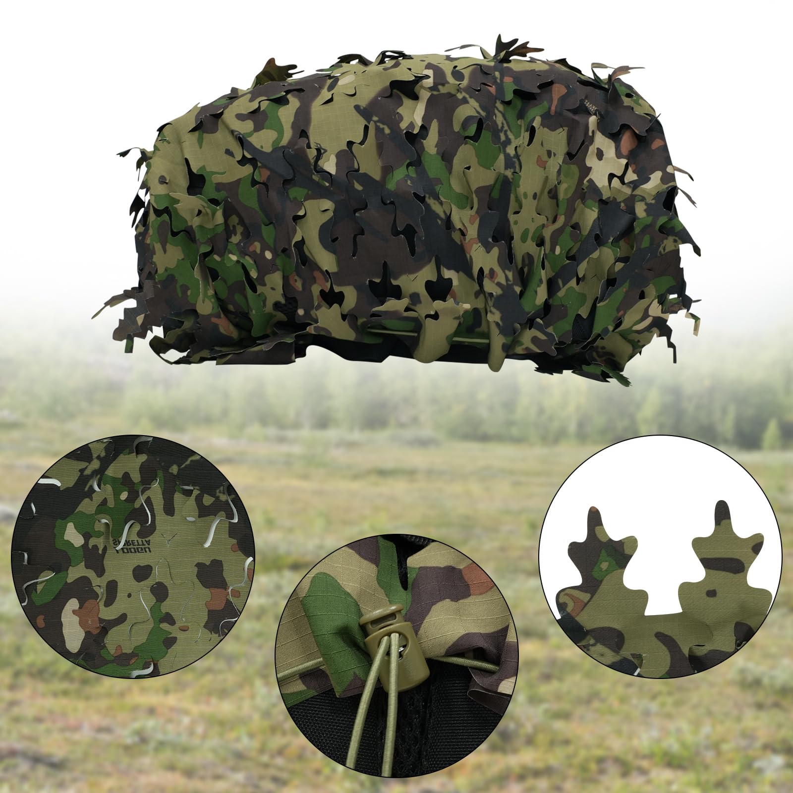 LOOGU Camo Tactical Backpack Cover Oak Leaf