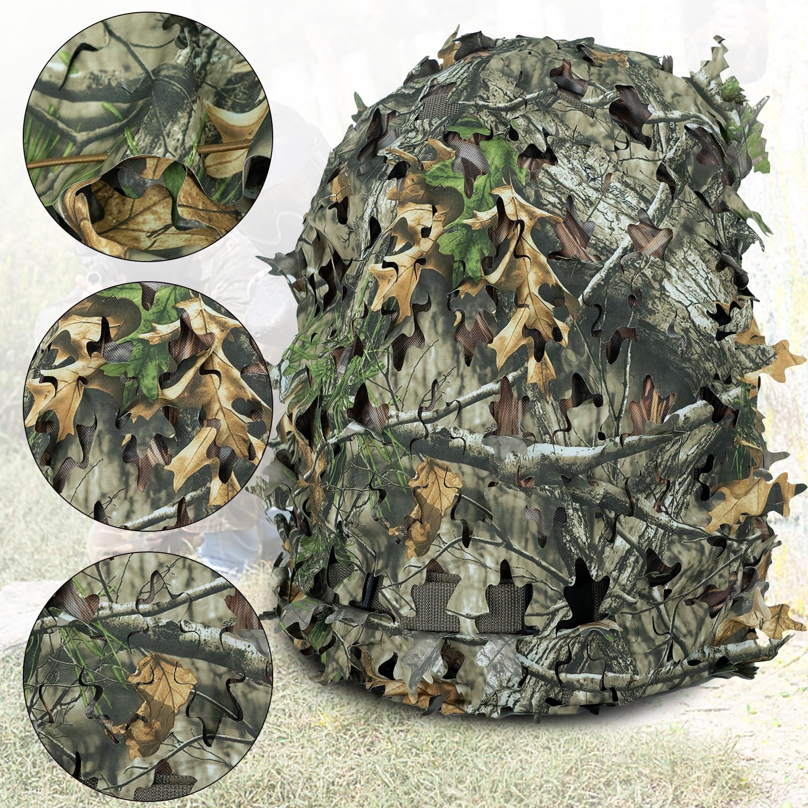 LOOGU Camo Tactical Backpack Cover Oak Leaf