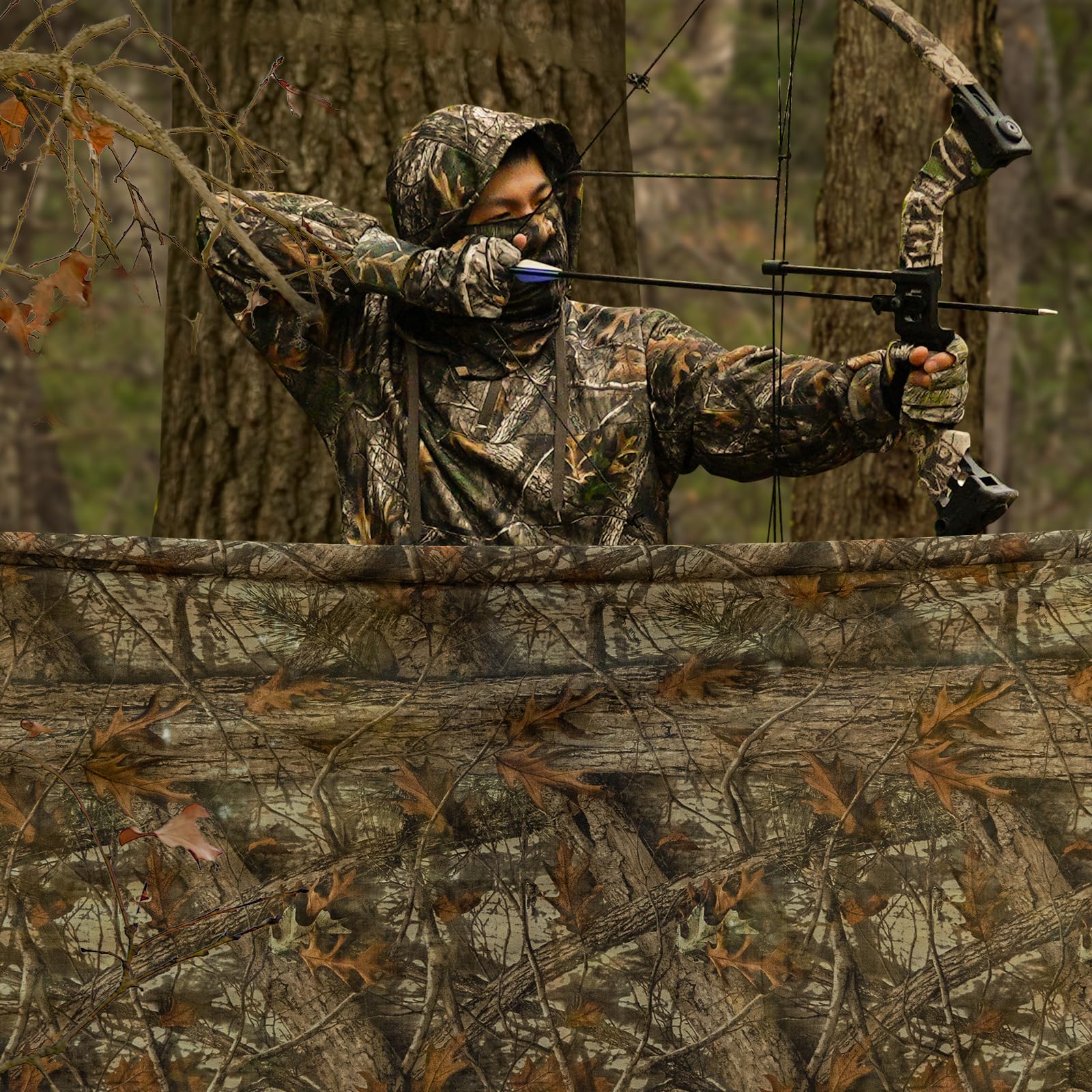 LOOGU Camo Netting Mesh Camouflage Net Bulk Roll Quiet Nets