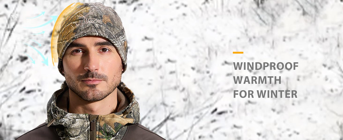 Fleece-Lined Camo Beanie B09 — Warmth & windproof
