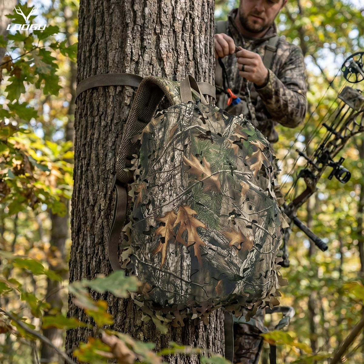 LOOGU Camo Tactical Backpack Cover Oak Leaf — Loogu Super Tree Camo