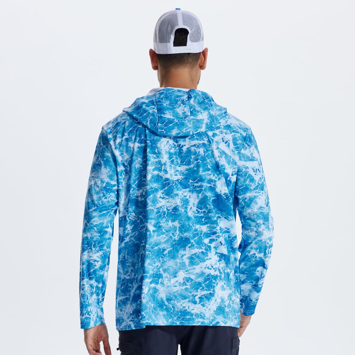 LOOGU Fishing Long Sleeve Hoodie T50 — Loogu Wave Light Blue