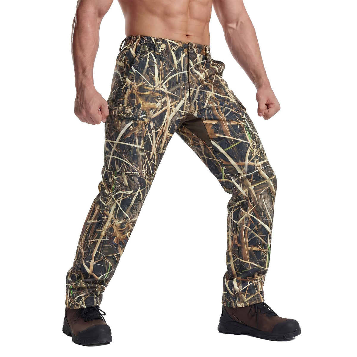 LOOGU Camo Hunting Fleece Insulation Pants 5 pocket P10-1 — Loogu Grass Shadow
