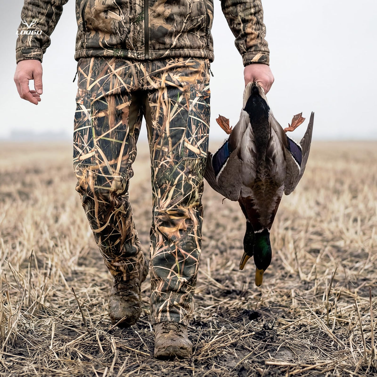 LOOGU Camo Hunting Fleece Insulation Pants 5 pocket P10-1 — Loogu Grass Shadow