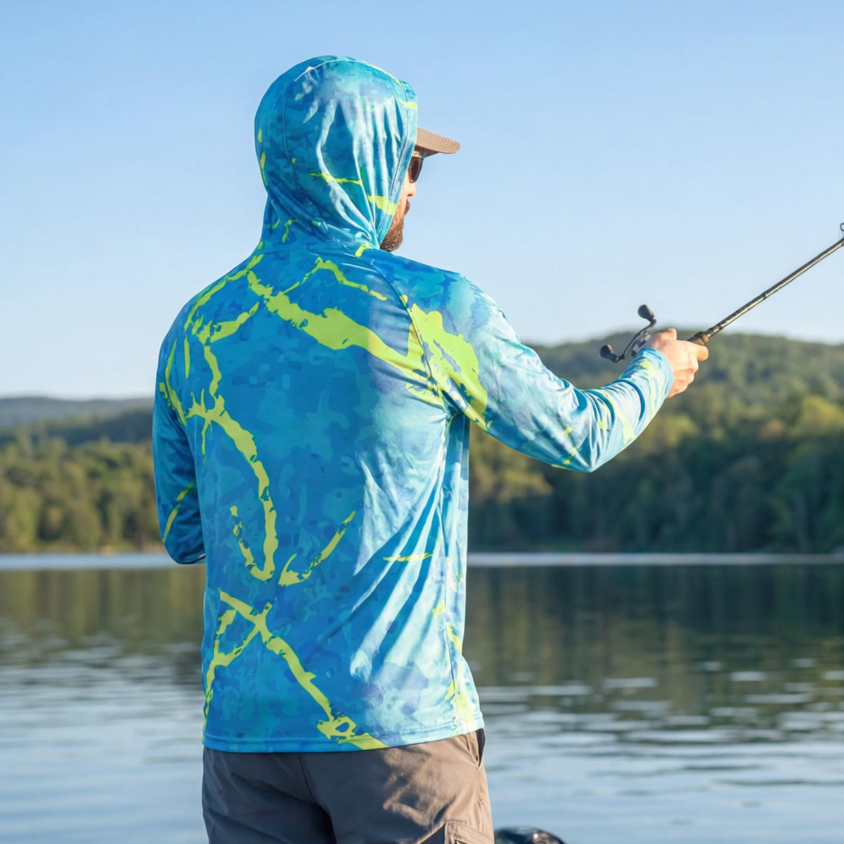 LOOGU Men’s Fishing Hoodie Long Sleeve Shirt T70 — Loogu Spretta Glaze Green
