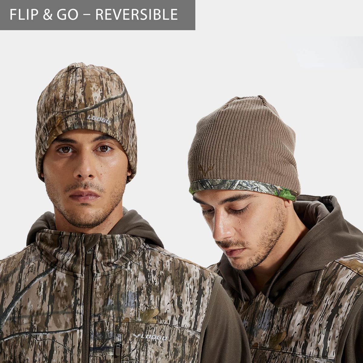 LOOGU Unisex Camo Beanie Hat for Hunting B10 — Loogu Ents Brown,Brown