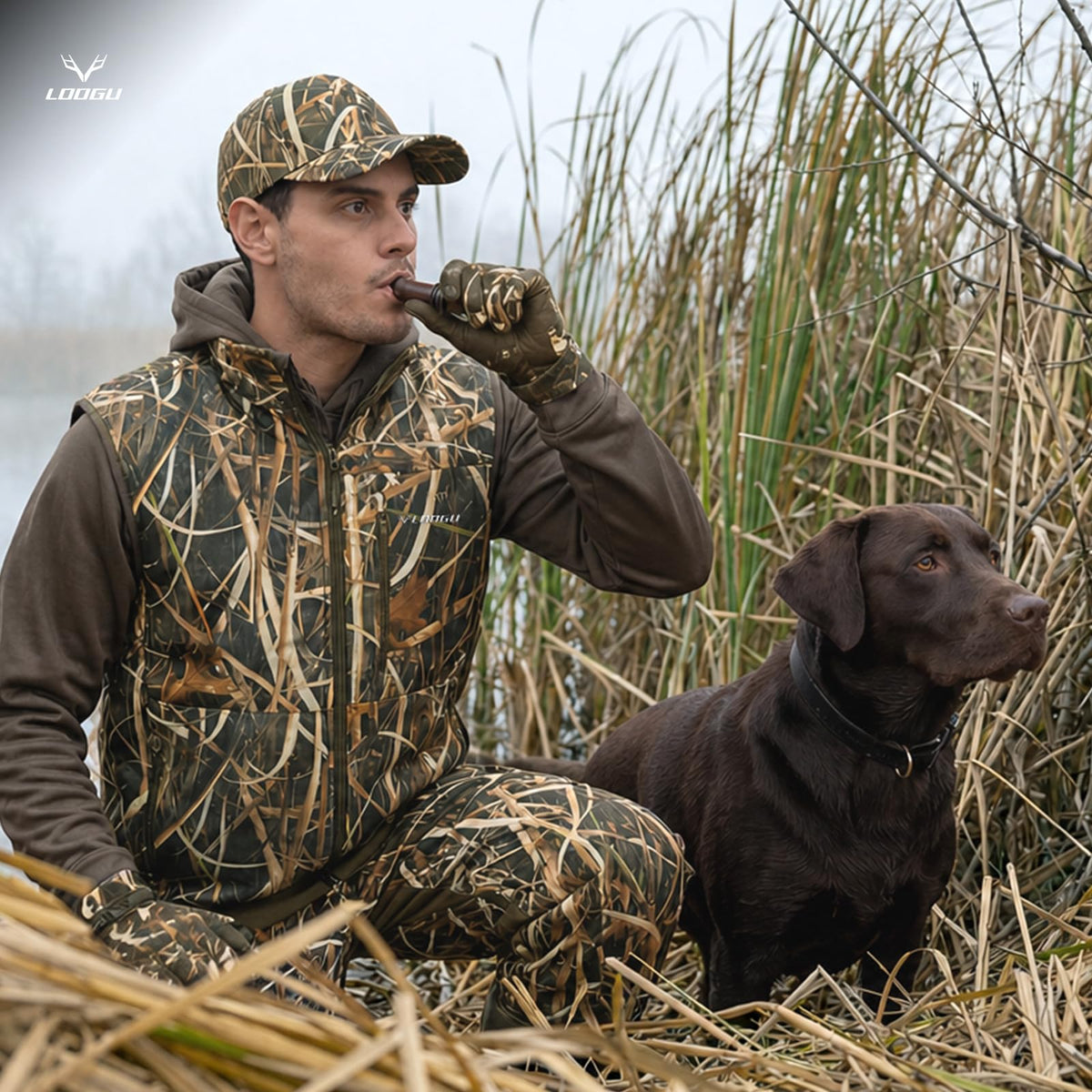 Fleece-Lined Hunting Vest M10-1 — Loogu Grass Shadow