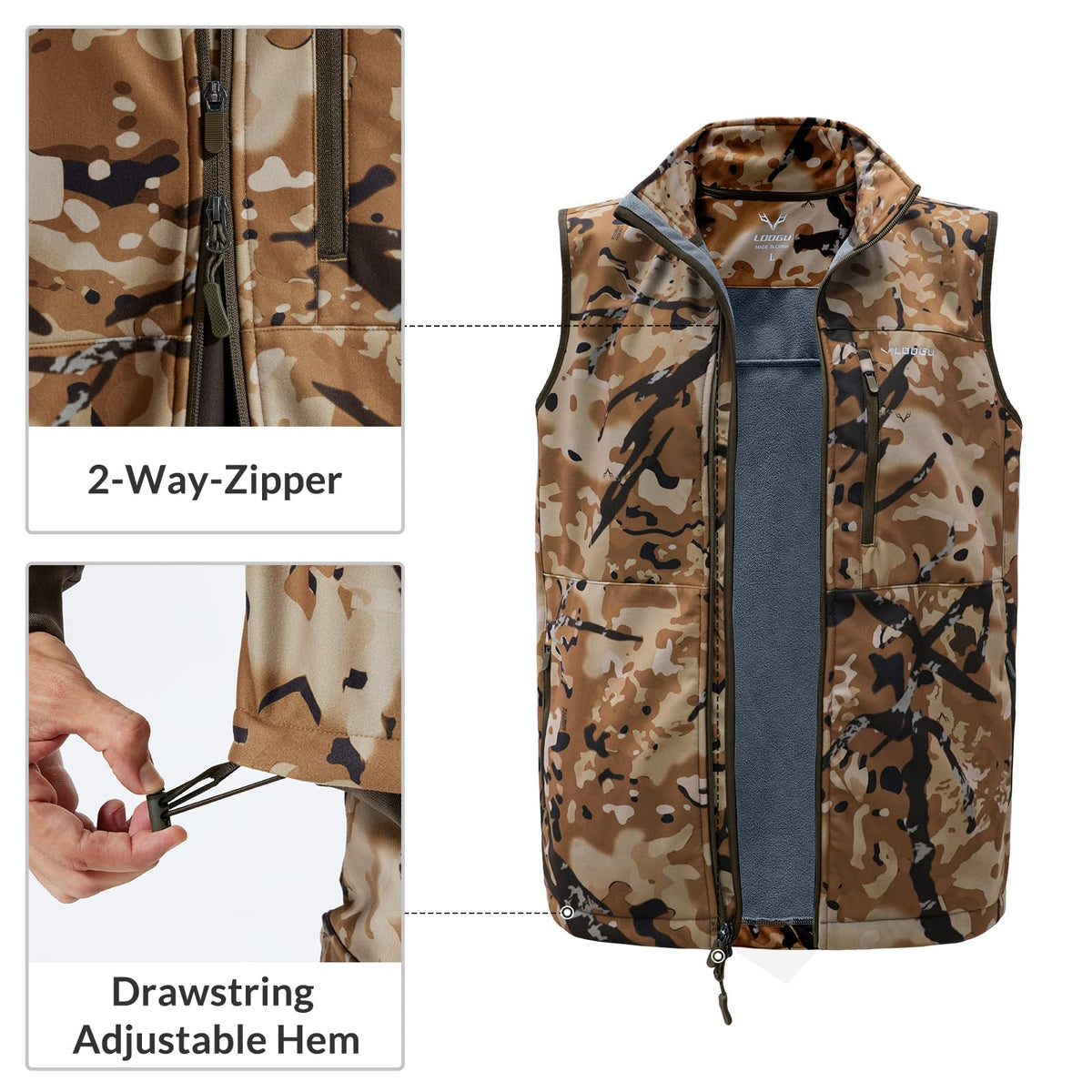Fleece-Lined Hunting Vest M10-1 — Loogu Spretta Desert