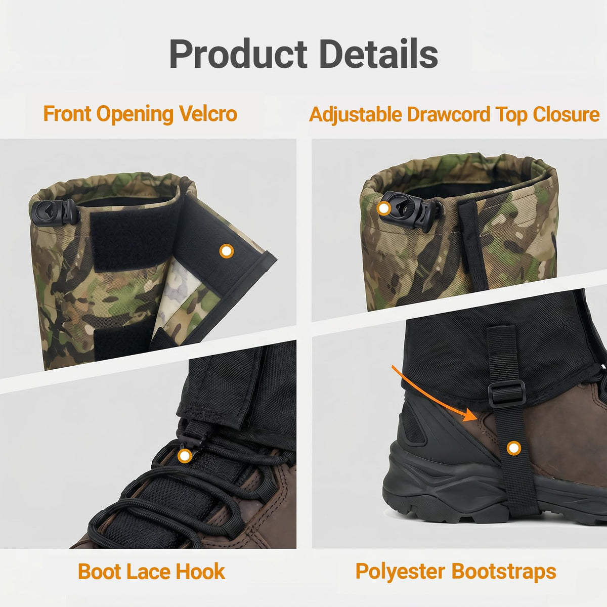 LOOGU Snow Gaiters Waterproof Camo Boot Gaiters Hunting SG20 — Loogu Spretta MT