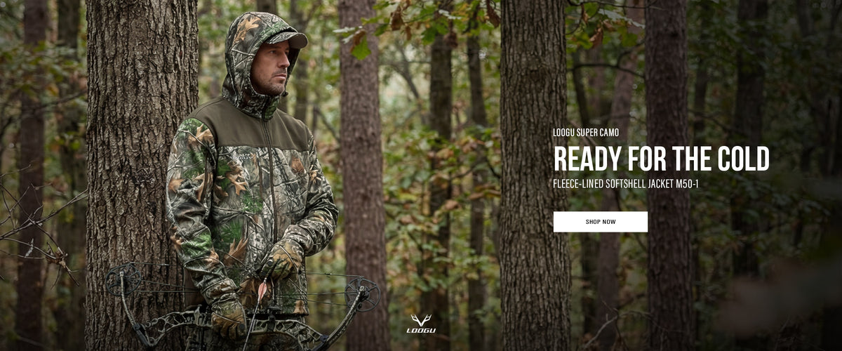 M50-1 fleece-lined softshell jacket in LOOGU Super Tree camouflage