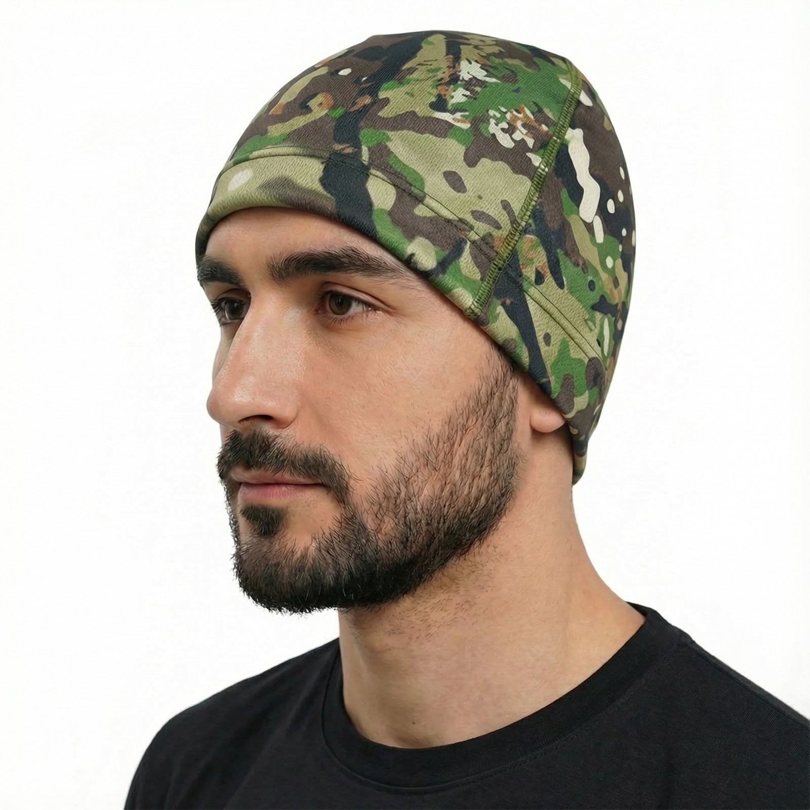 LOOGU Unisex Camo Beanie Hat for Hunting B09