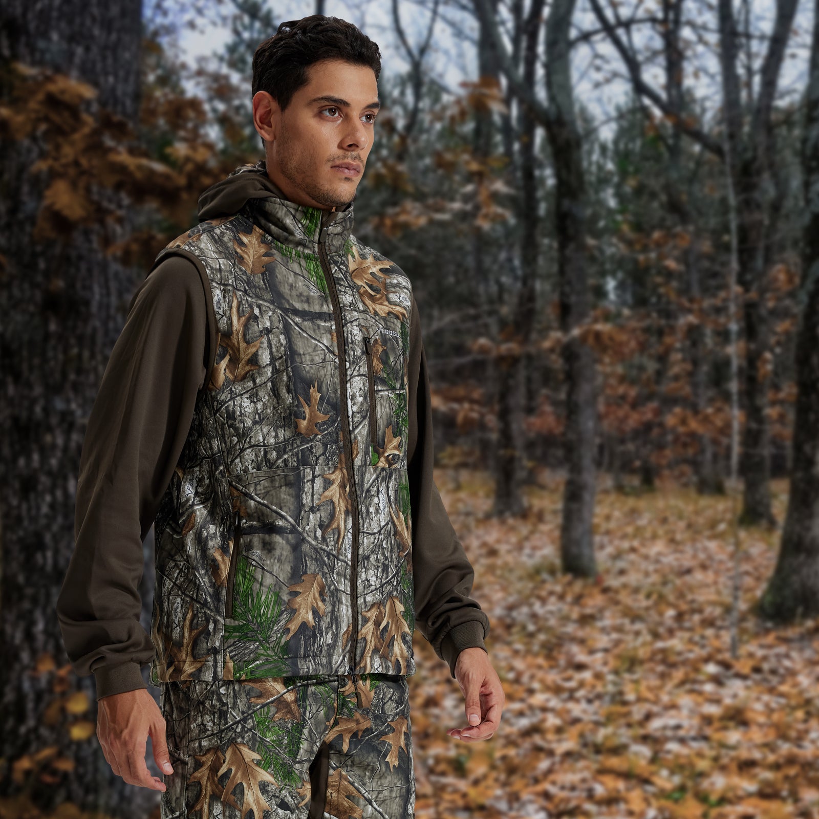 LOOGU Mens Camo Hunting Fleece Insulation Vest M10-1