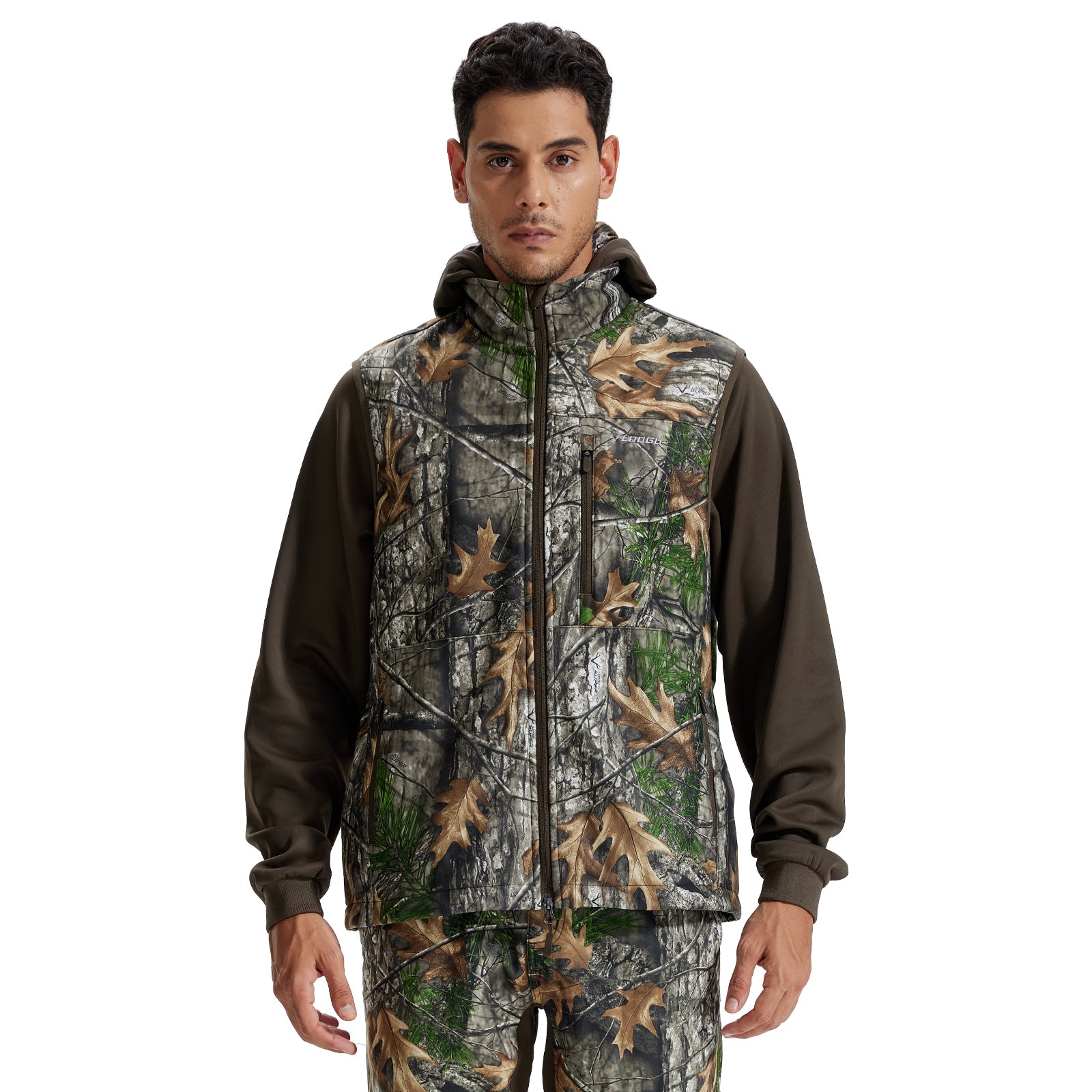 LOOGU Mens Camo Hunting Fleece Insulation Vest M10-1
