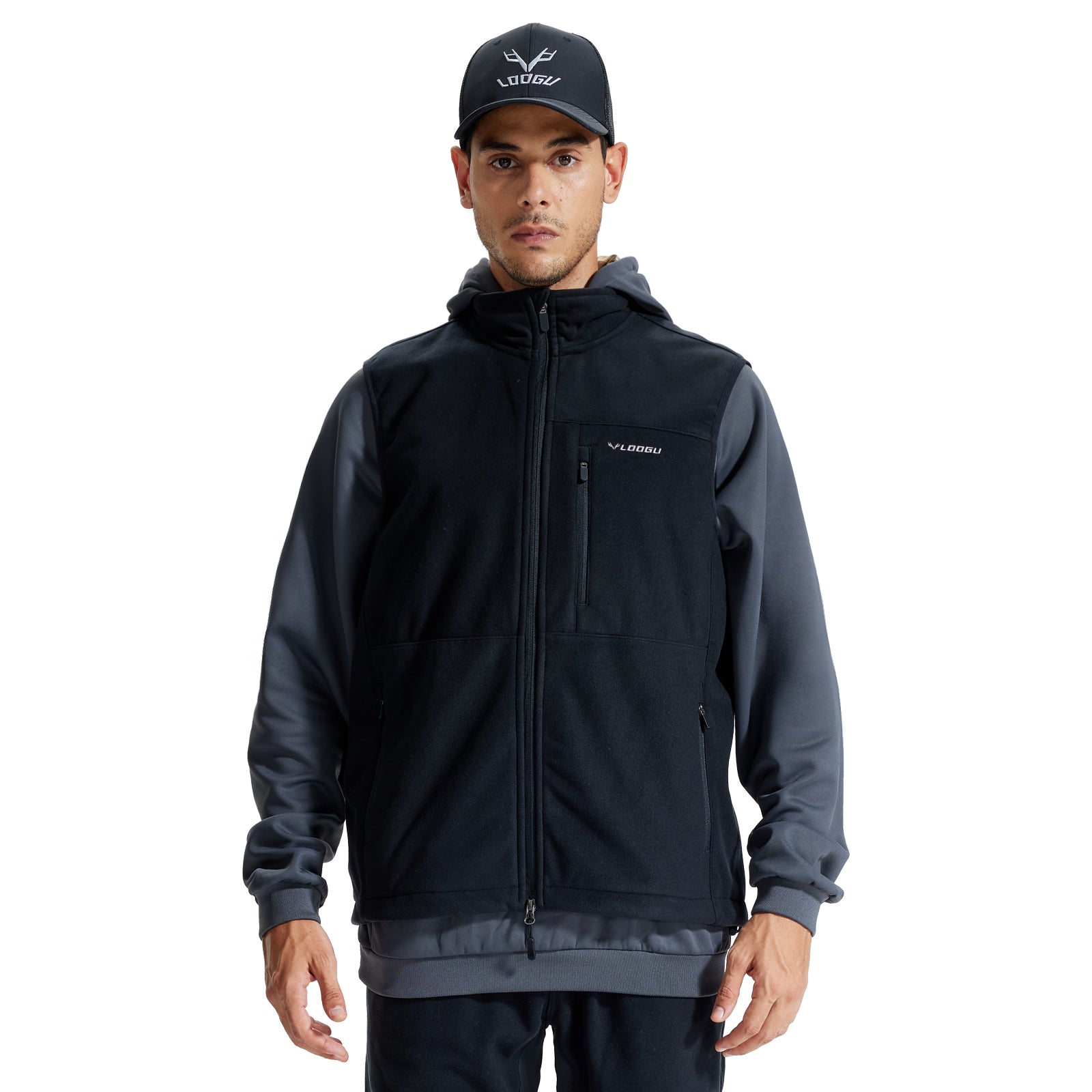 LOOGU Mens Hiking Fleece Insulation Vest M10-1