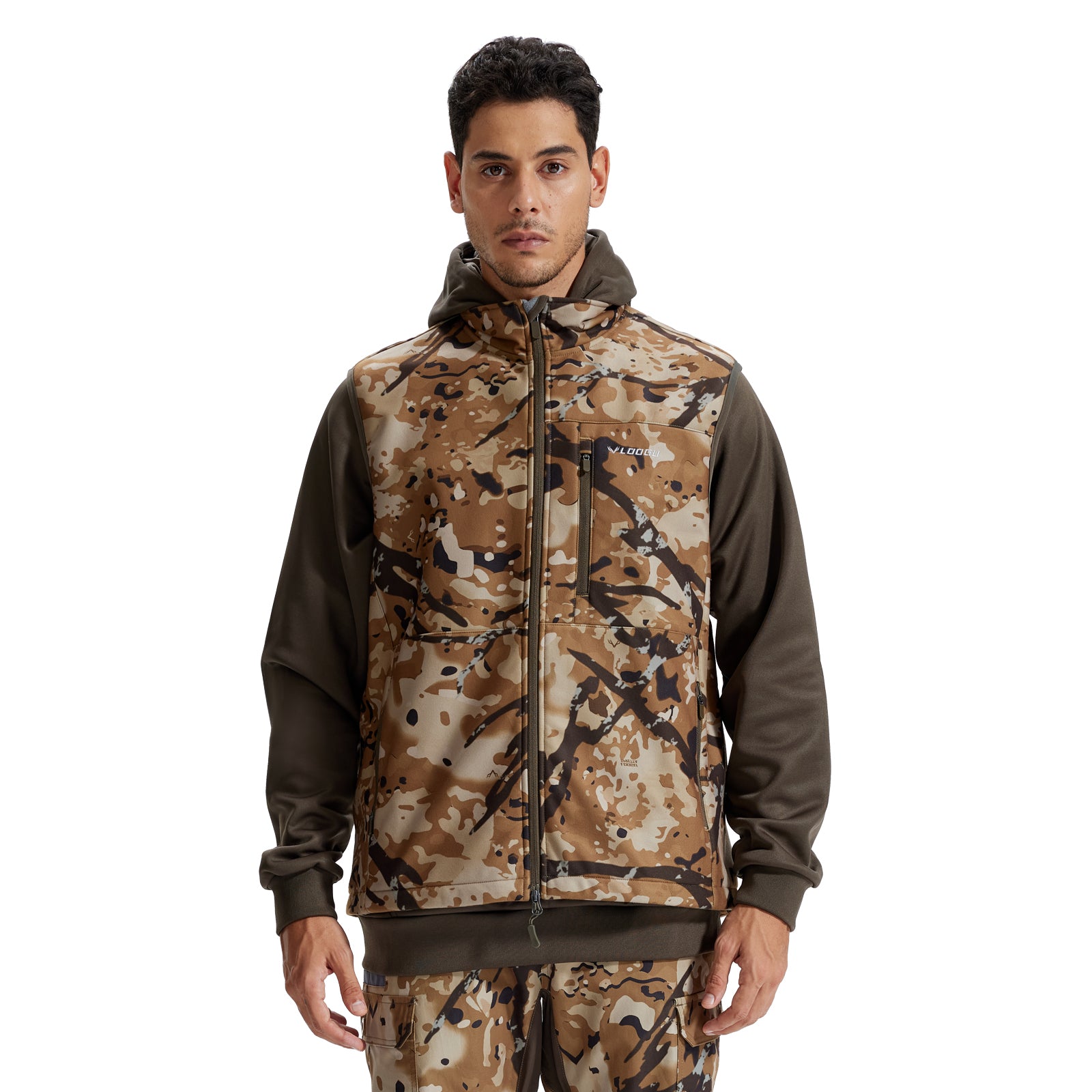 LOOGU Mens Camo Hunting Fleece Insulation Vest M10-1