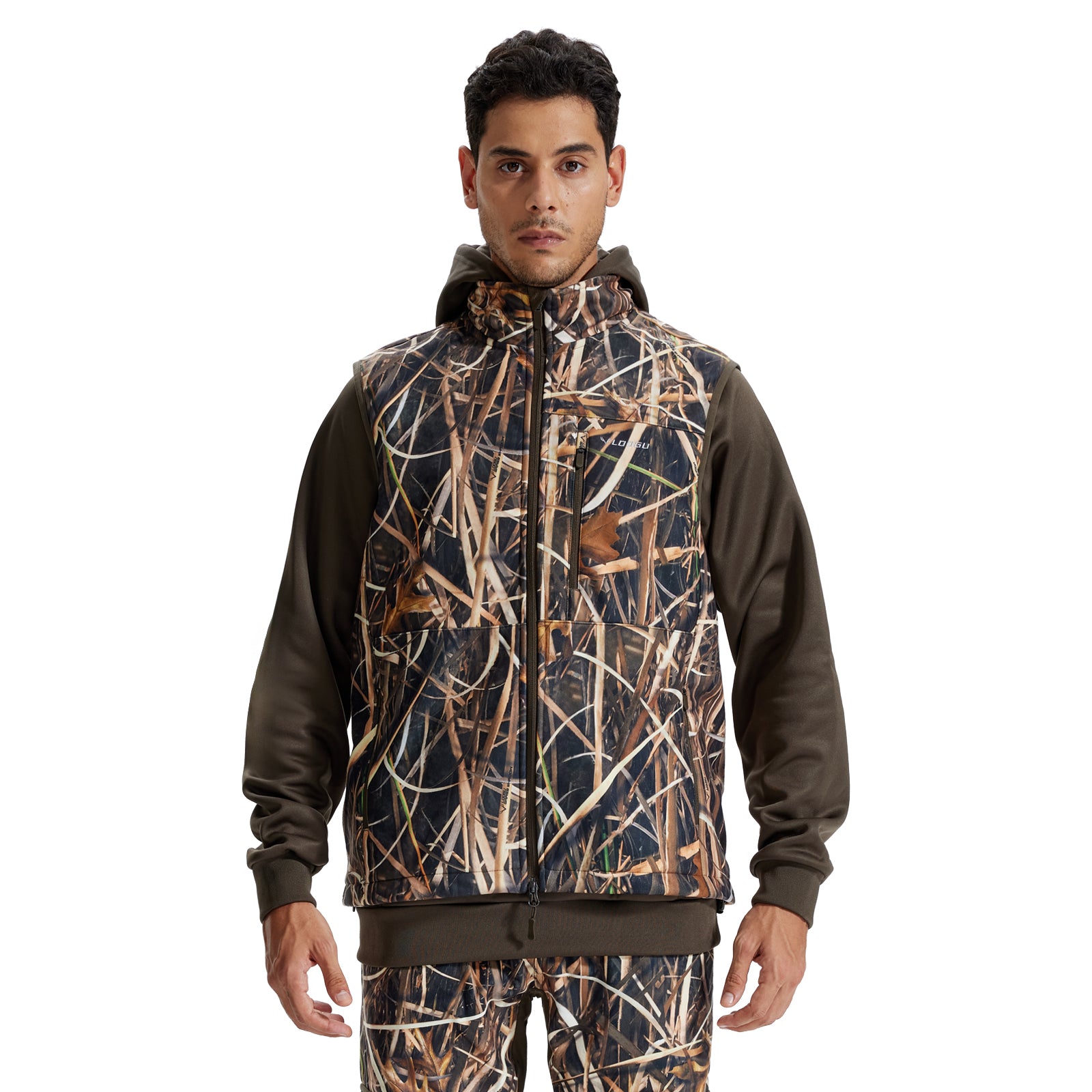 LOOGU Mens Camo Hunting Fleece Insulation Vest M10-1