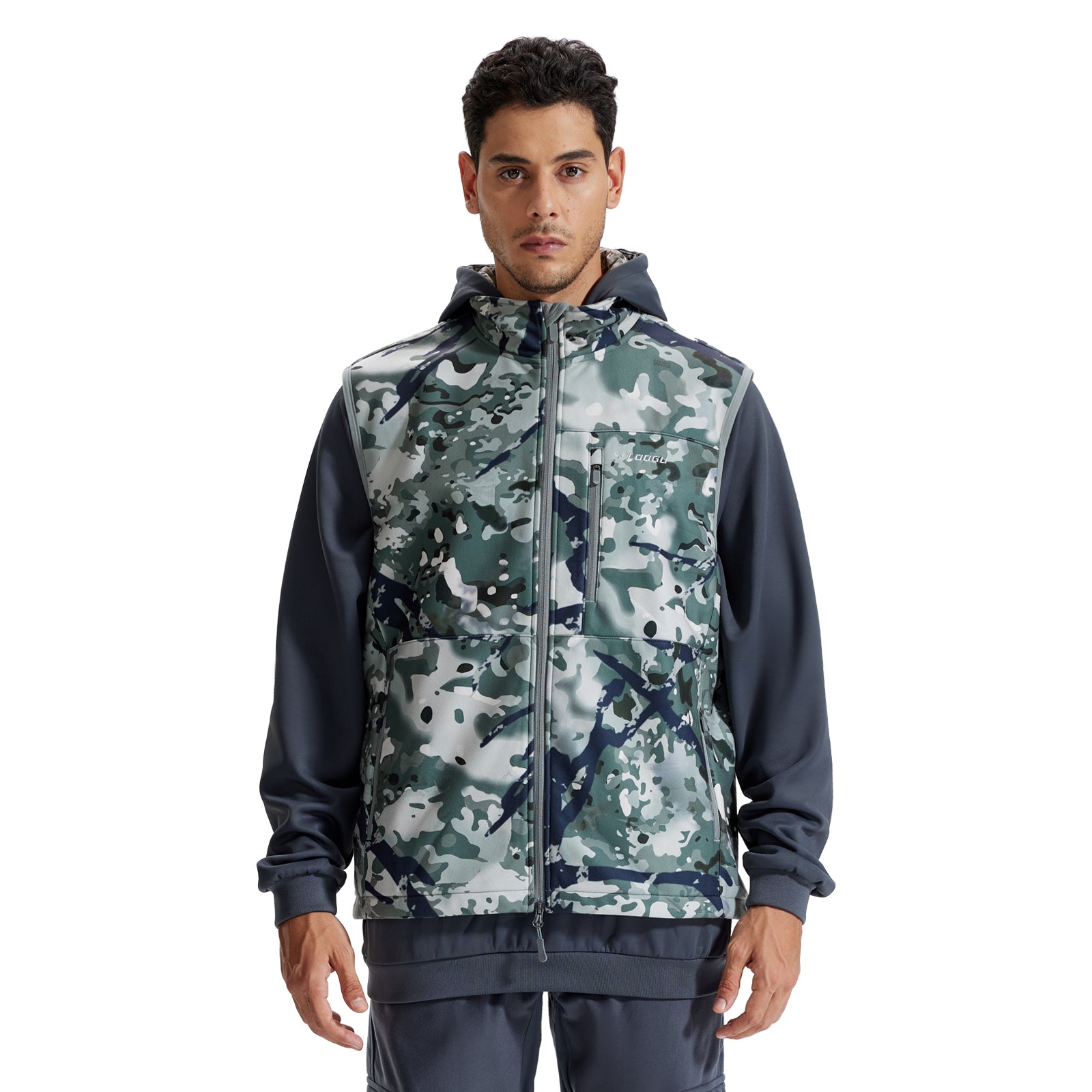 LOOGU Mens Camo Hunting Fleece Insulation Vest M10-1