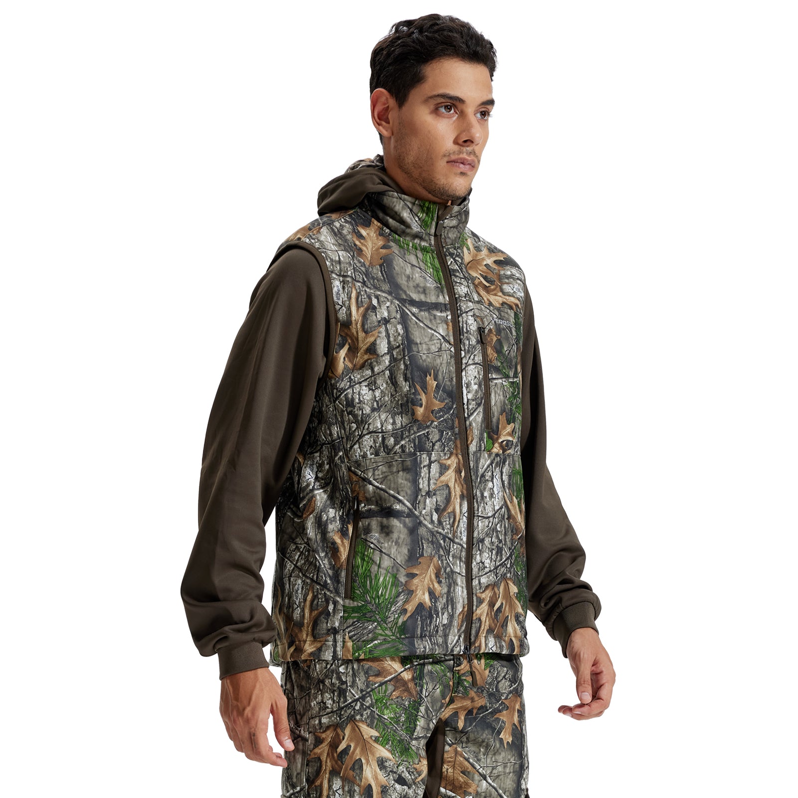 LOOGU Mens Camo Hunting Fleece Insulation Vest M10-1