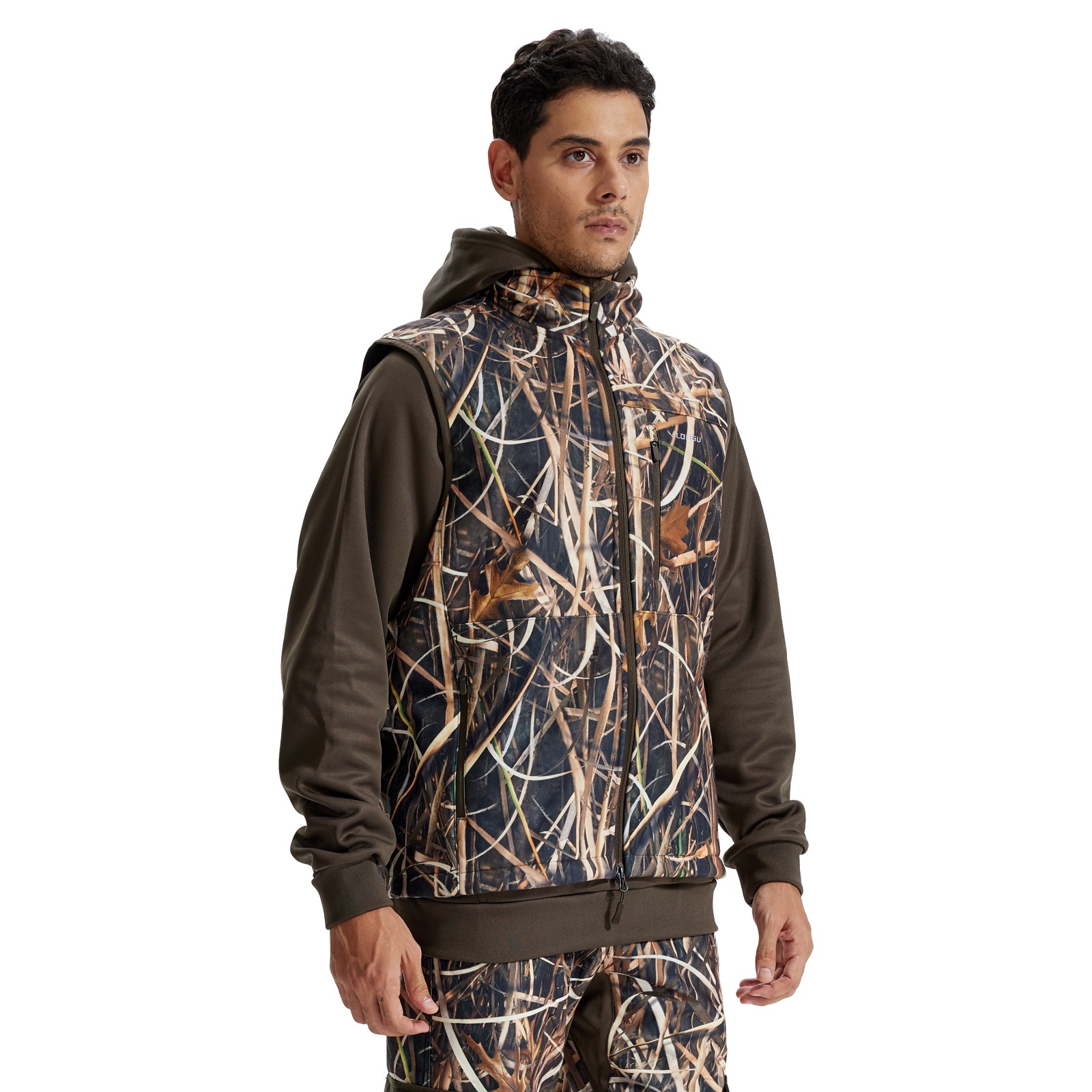 LOOGU Mens Camo Hunting Fleece Insulation Vest M10-1