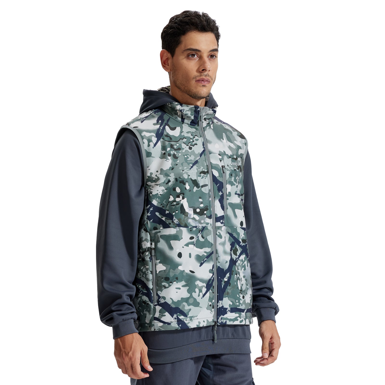 LOOGU Mens Camo Hunting Fleece Insulation Vest M10-1
