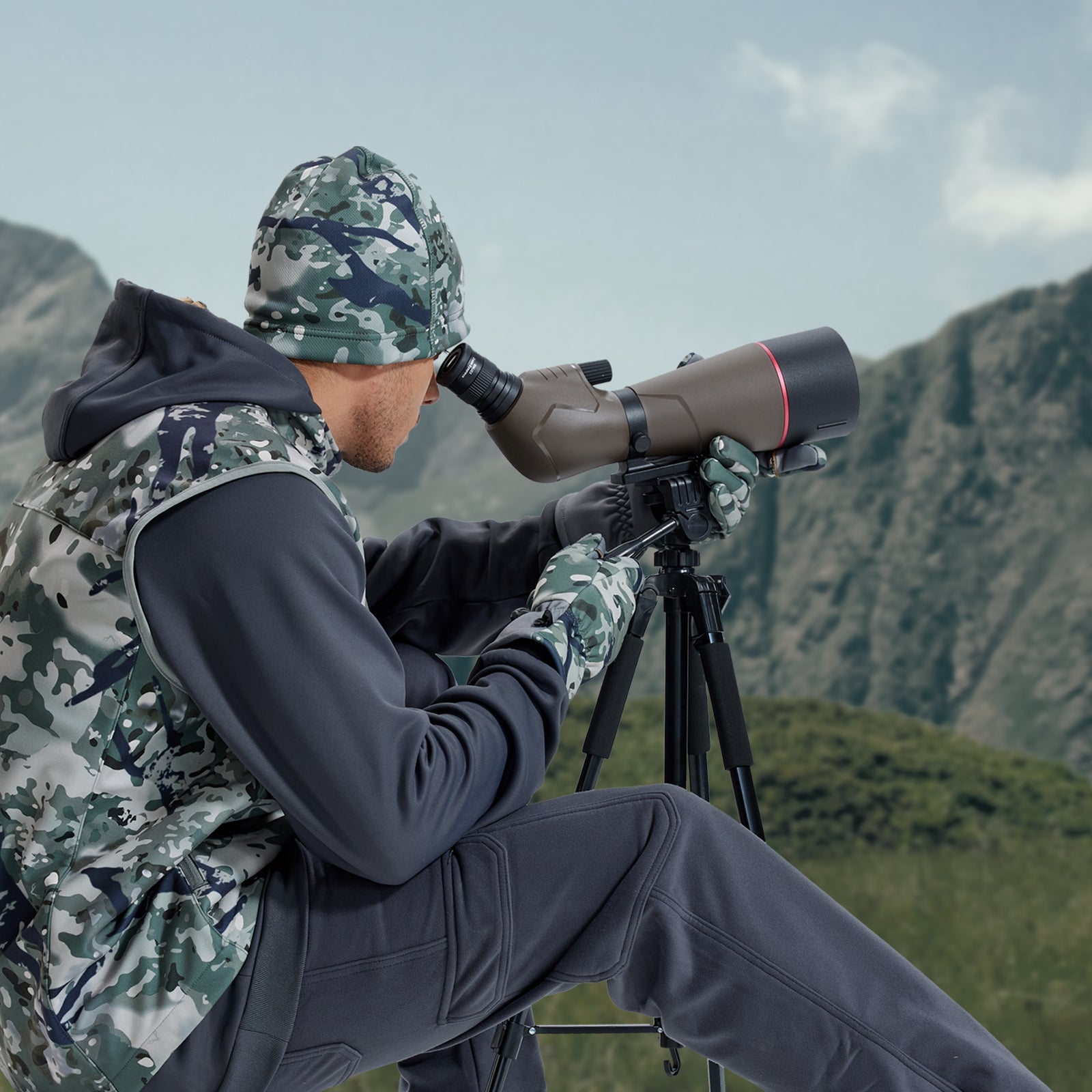 LOOGU Mens Camo Hunting Fleece Insulation Vest M10-1
