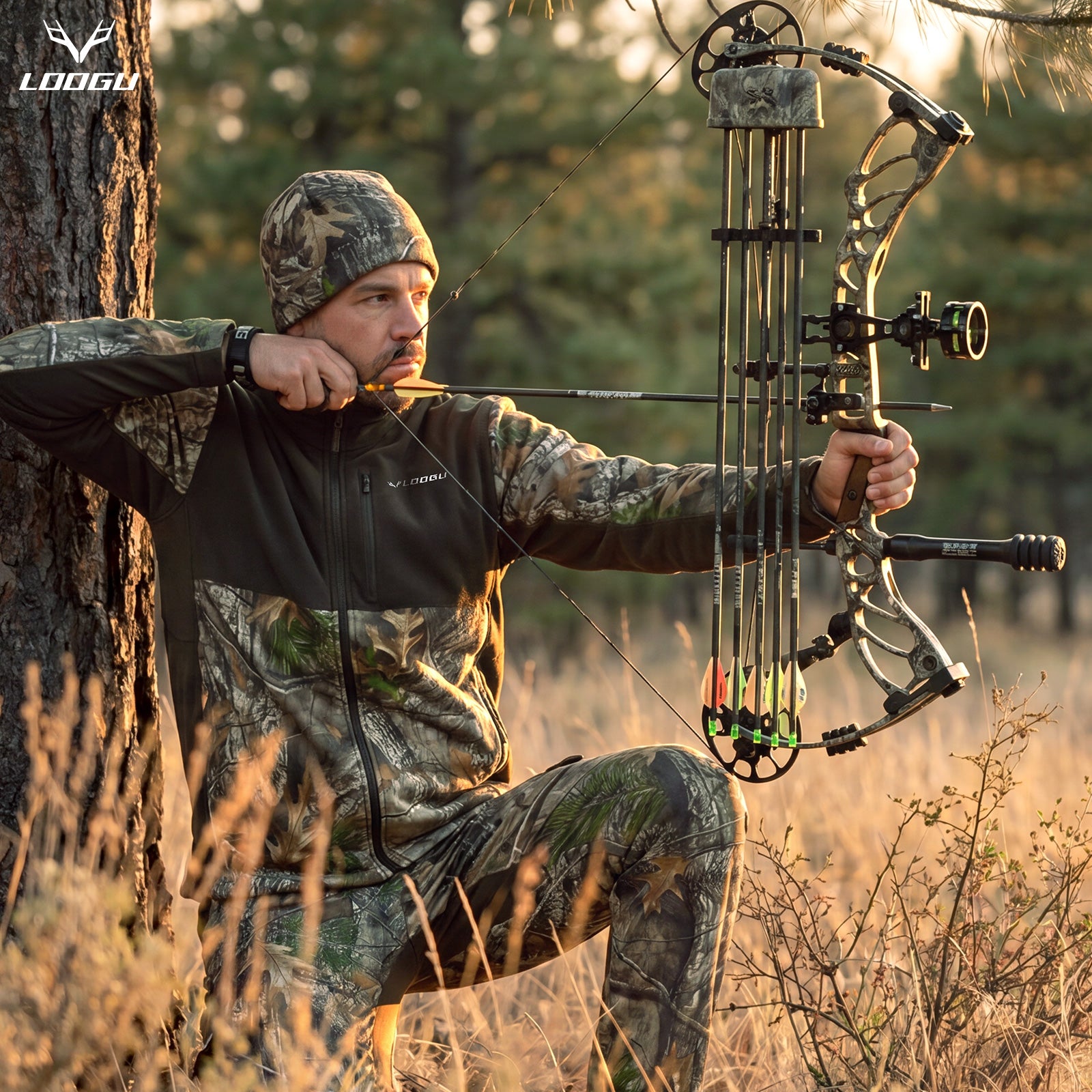 LOOGU Camo Hunting Fleece Insulation Pants 6 pocket P20-1