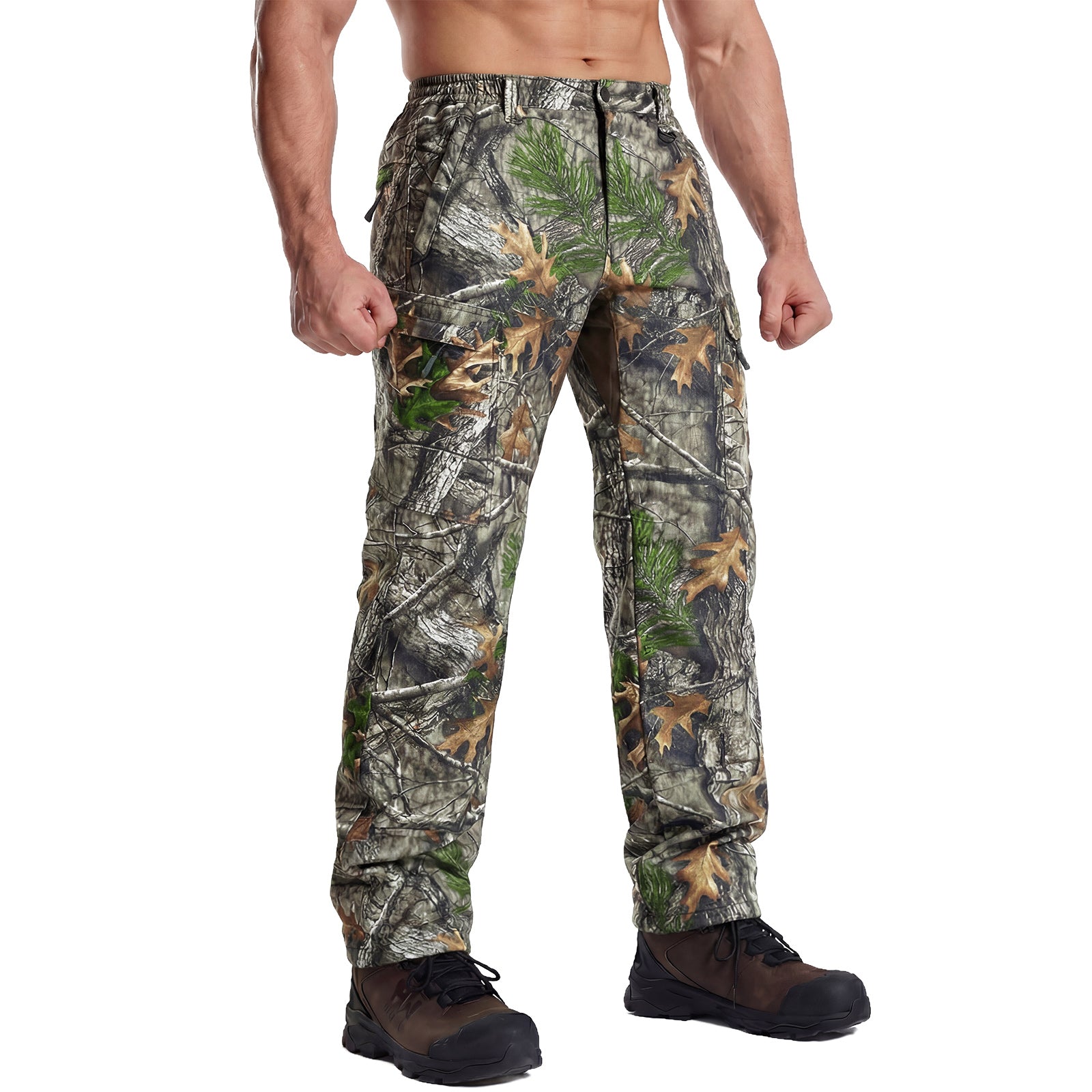 LOOGU Camo Hunting Fleece Insulation Pants 5 pocket P10-1