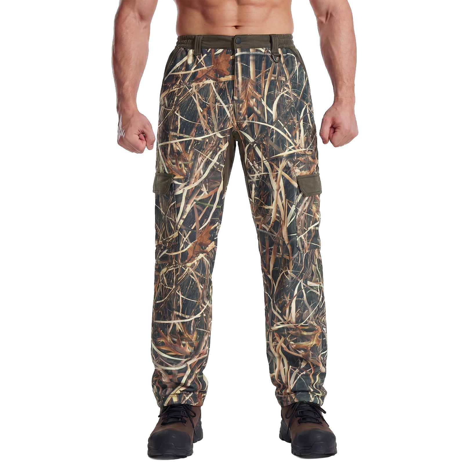 LOOGU Camo Hunting Fleece Insulation Pants 6 pocket P20-1