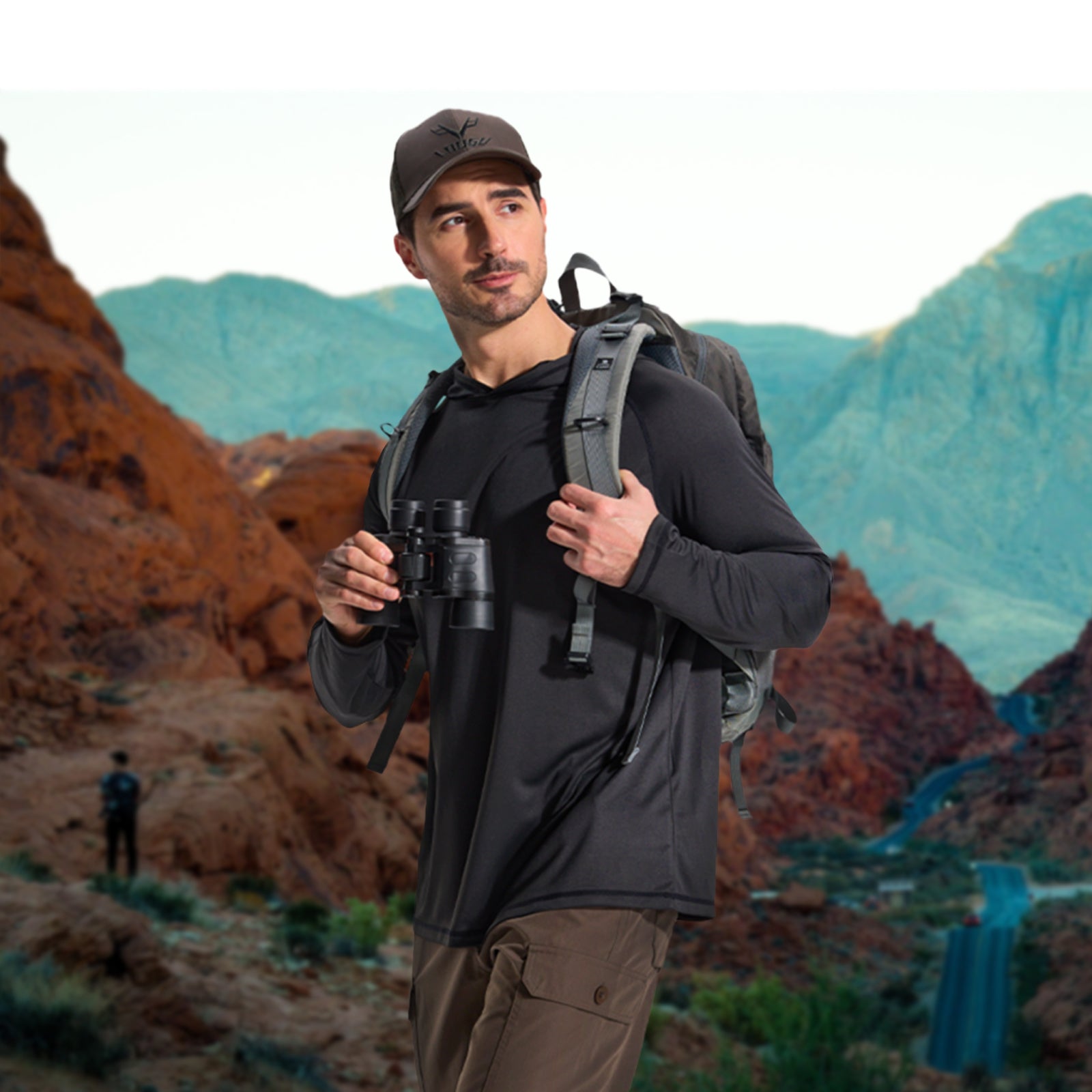 LOOGU Men's UPF 50+ Long Sleeve Shirts T70