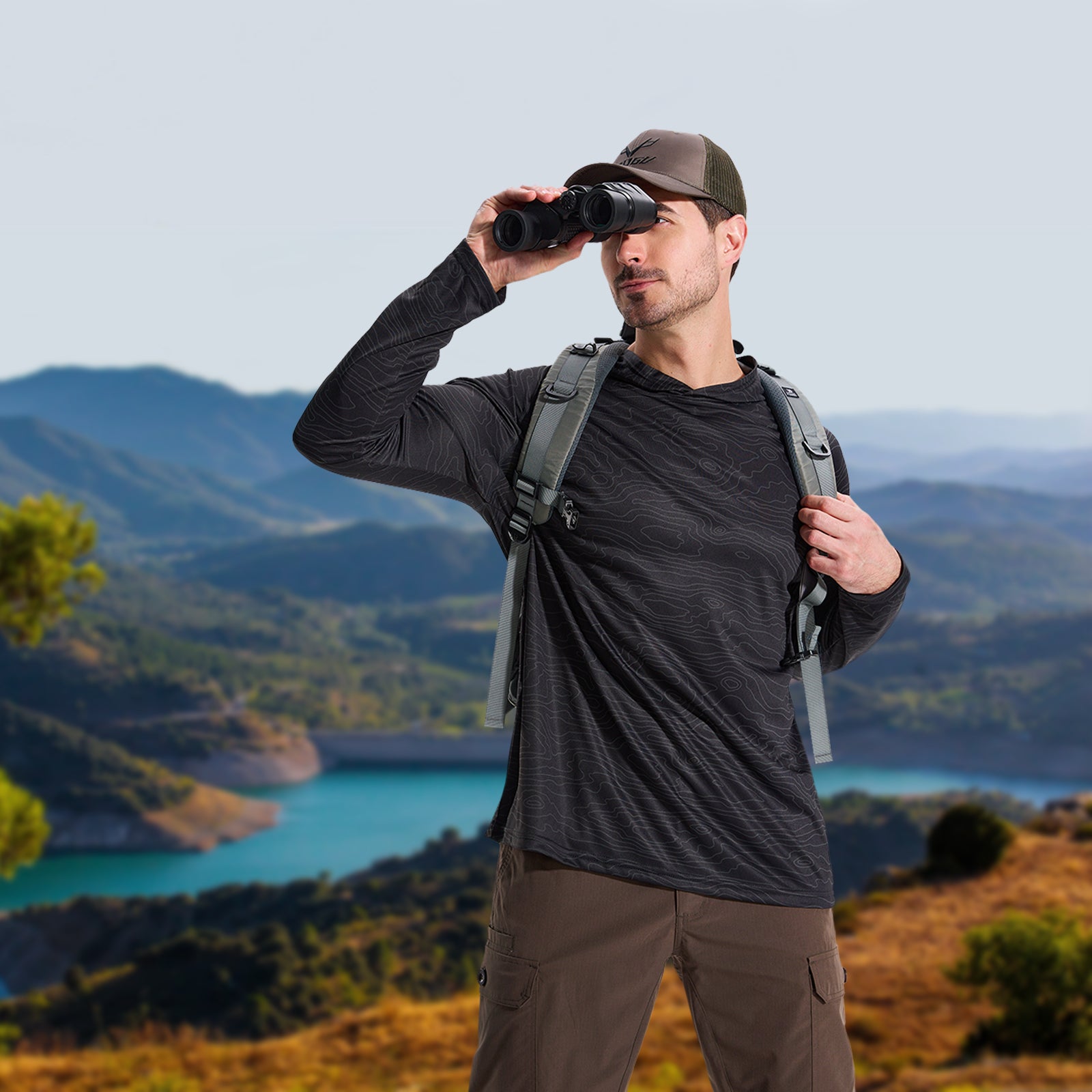 LOOGU Men's UPF 50+ Long Sleeve Shirts T70