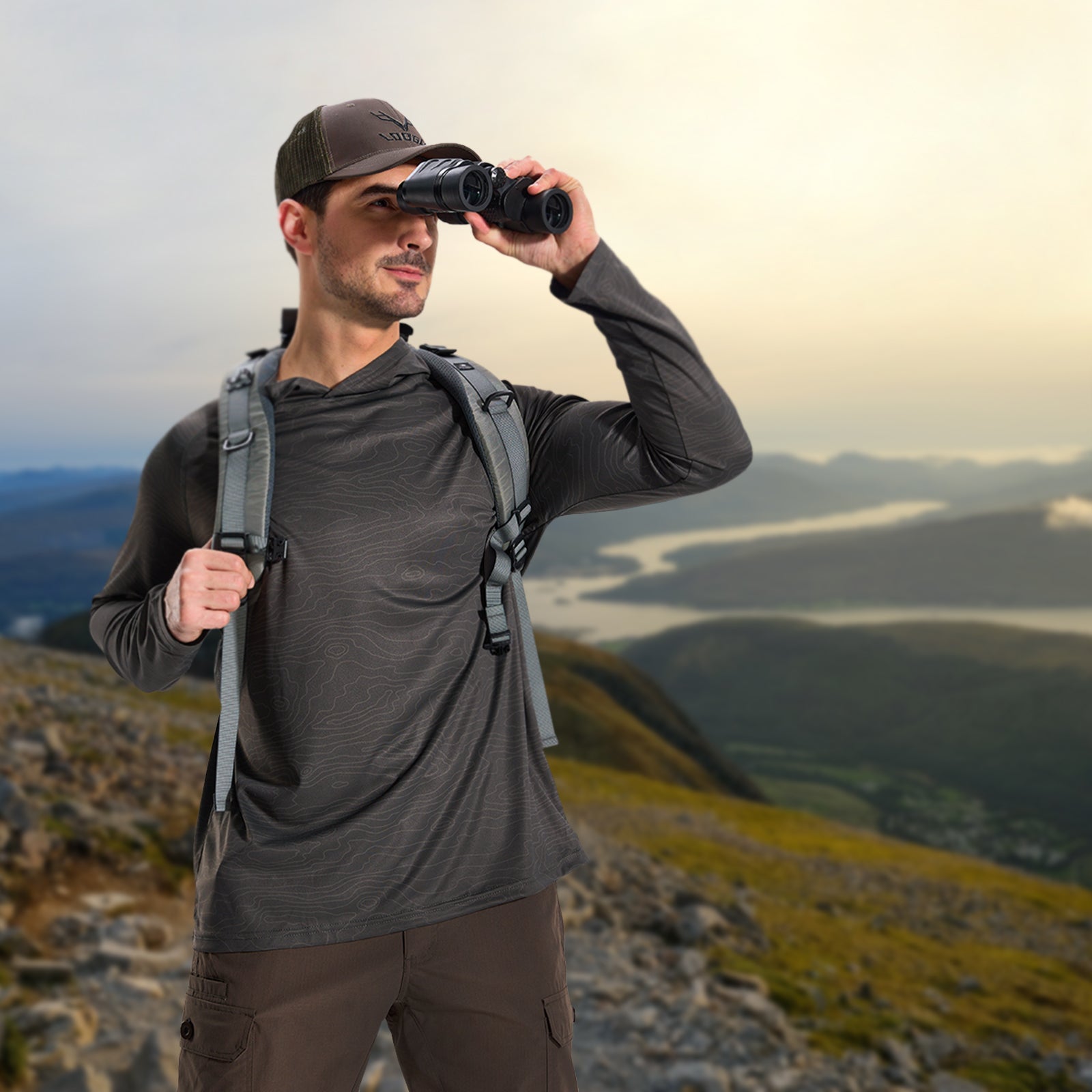 LOOGU Men's UPF 50+ Long Sleeve Shirts T70