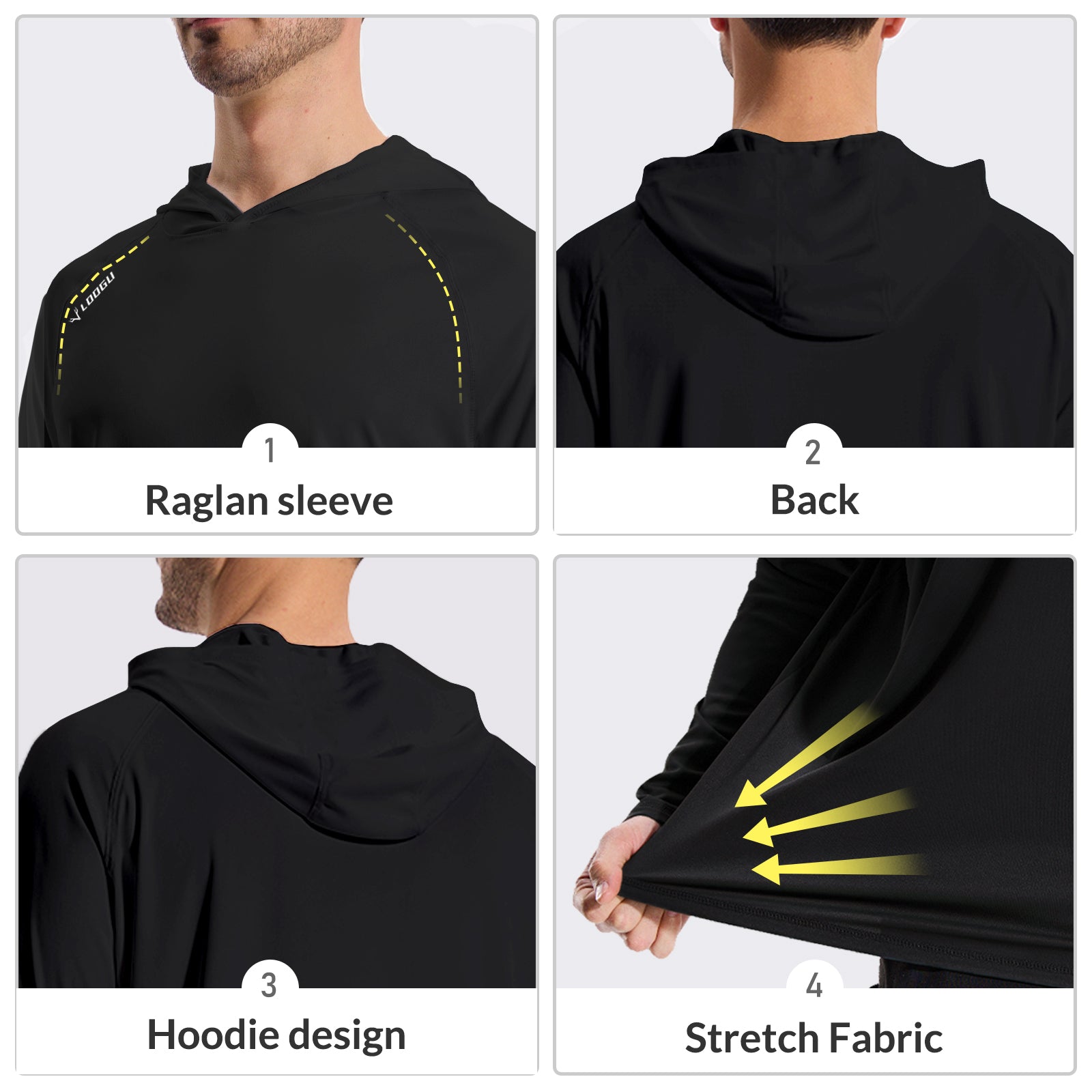 LOOGU Men's UPF 50+ Long Sleeve Shirts T70