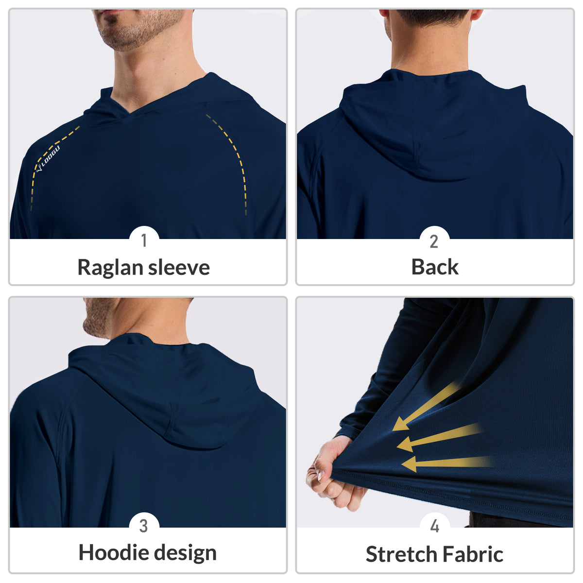 LOOGU Men's UPF 50+ Long Sleeve Shirts T70