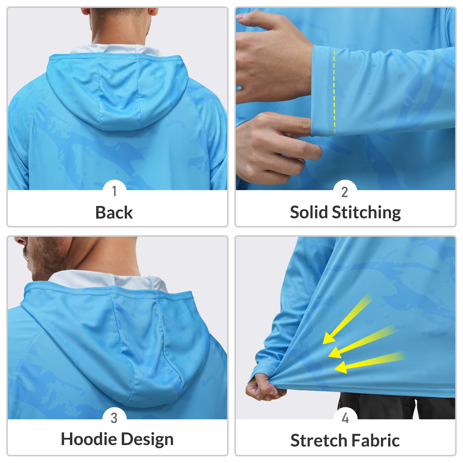 LOOGU Men’s Fishing Hoodie Long Sleeve Shirt T70