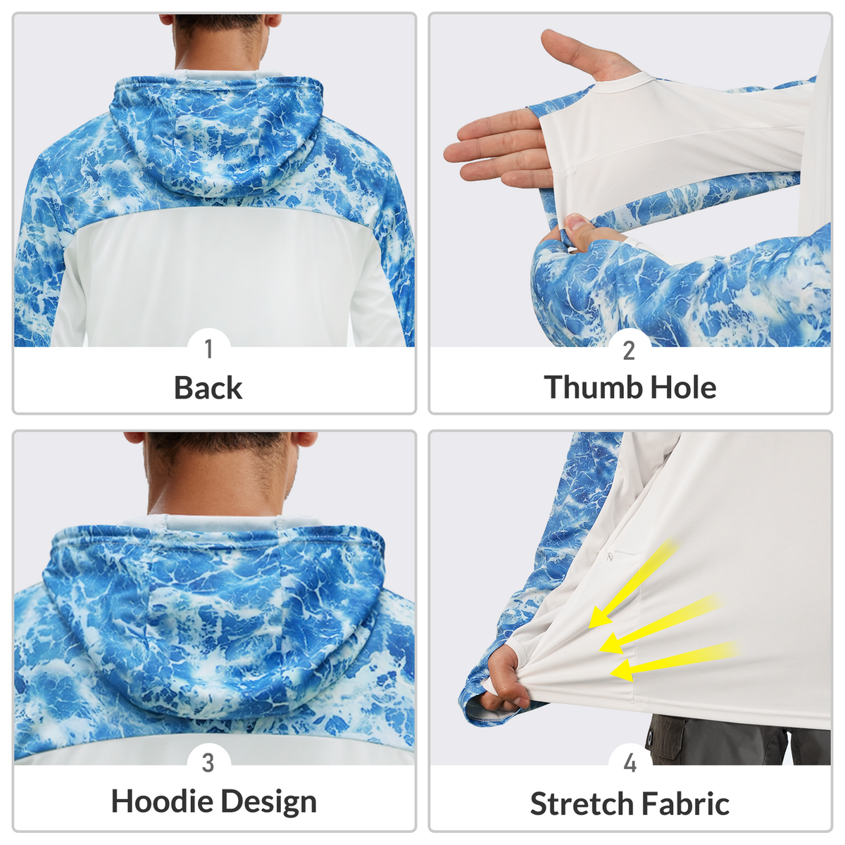 LOOGU Men’s UPF 50+ Long Sleeve Sun Protection Hoodie Shirt T72