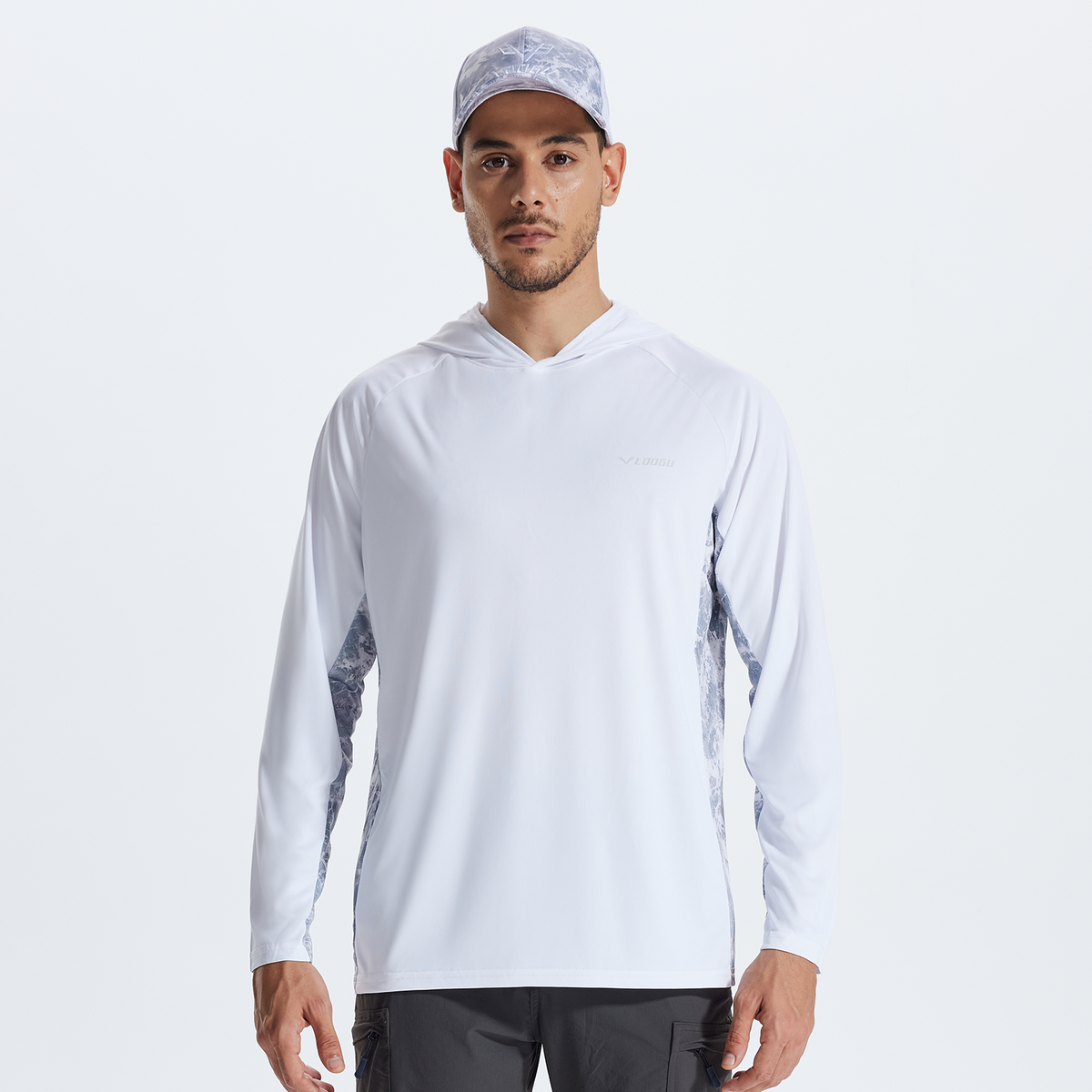 LOOGU Men’s UPF 50+ Long Sleeve Sun Protection Hoodie Shirt T75-LG