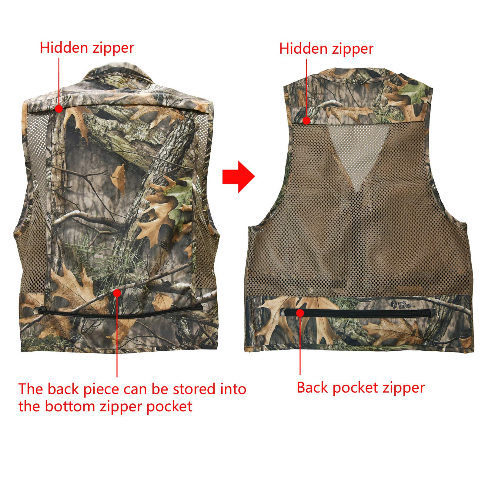 LOOGU Outdoor Fly Fishing Vest with Multi-Pockets