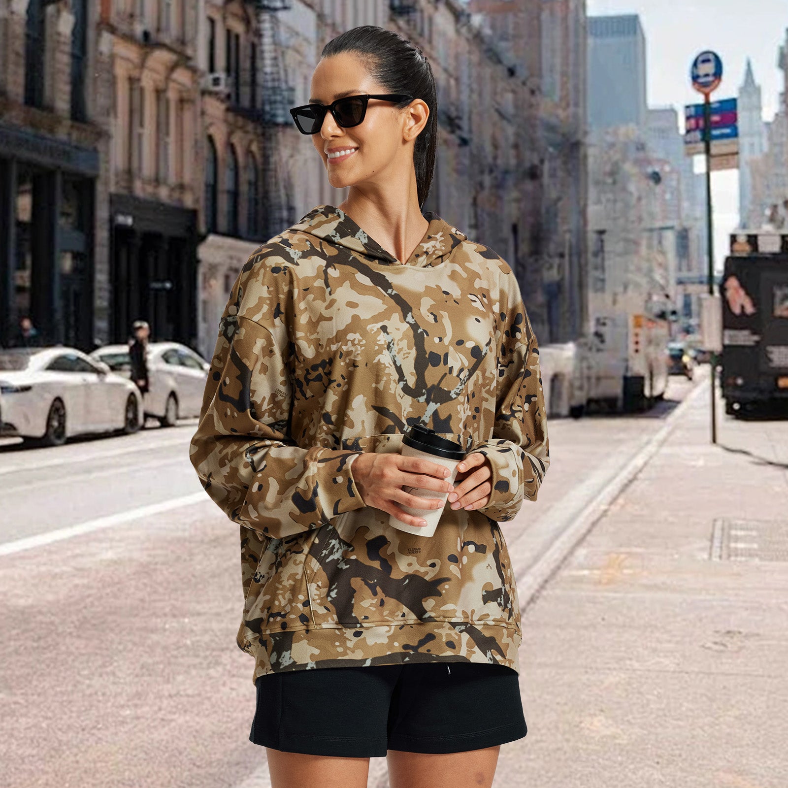 LOOGU Women's Camo Oversized Hoodies WD50