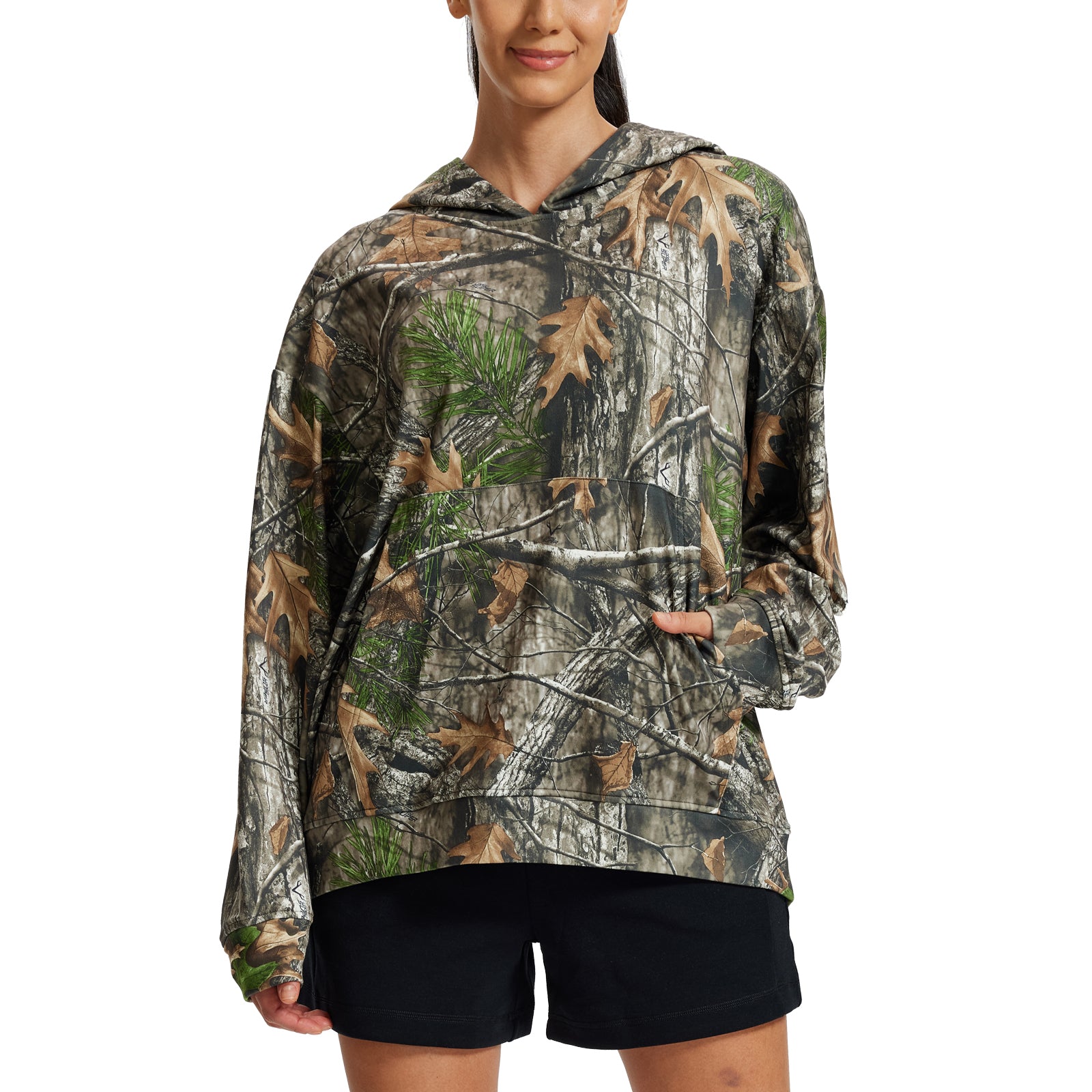 LOOGU Women's Camo Oversized Hoodies Super Tree Camo WD50