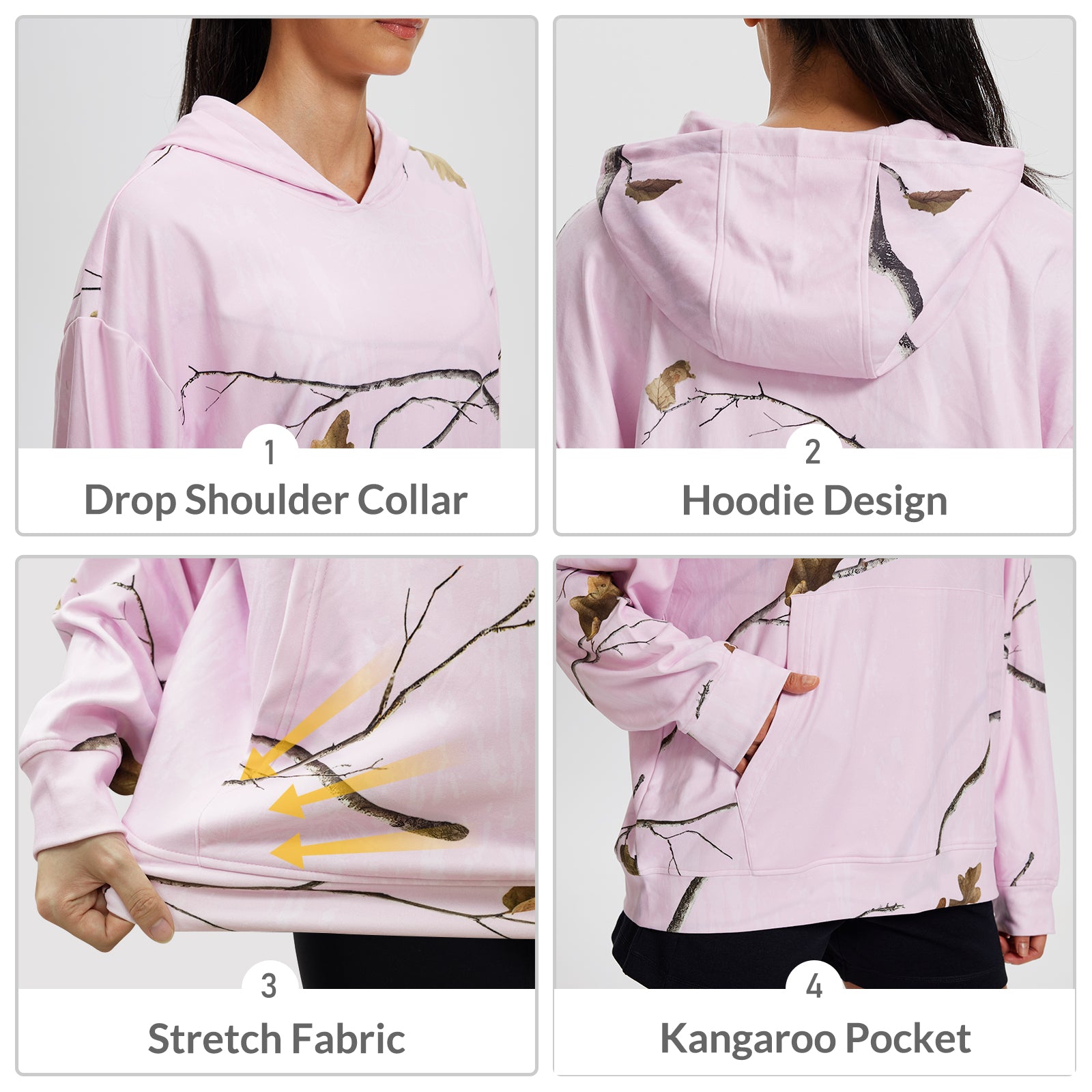 LOOGU Women's Camo Oversized Hoodies WD50
