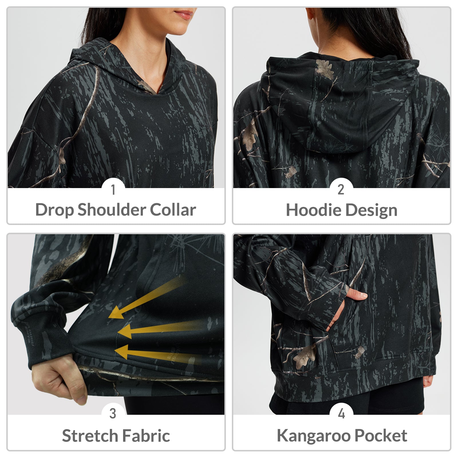 LOOGU Women's Camo Oversized Hoodies WD50