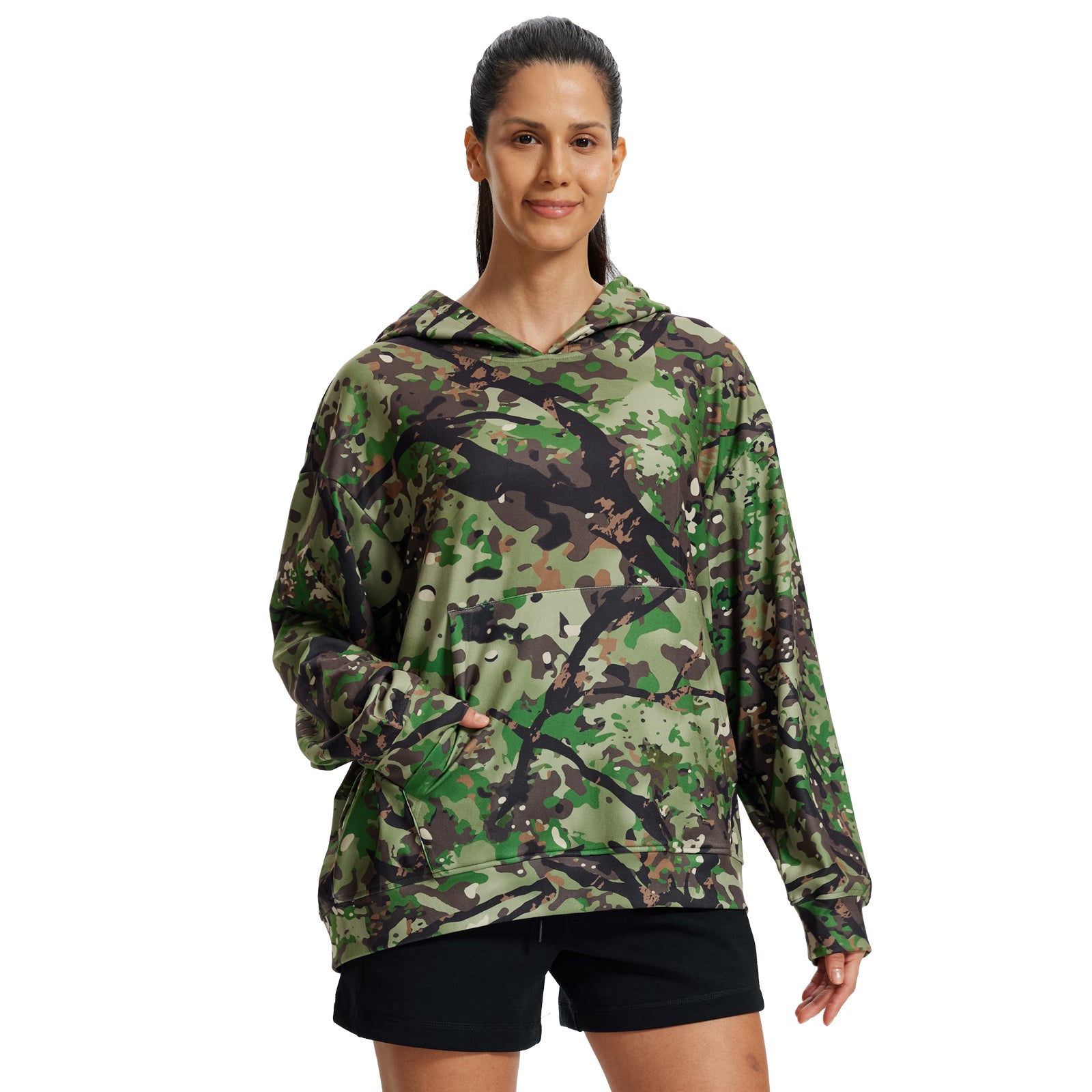 LOOGU Women's Camo Oversized Hoodies WD50