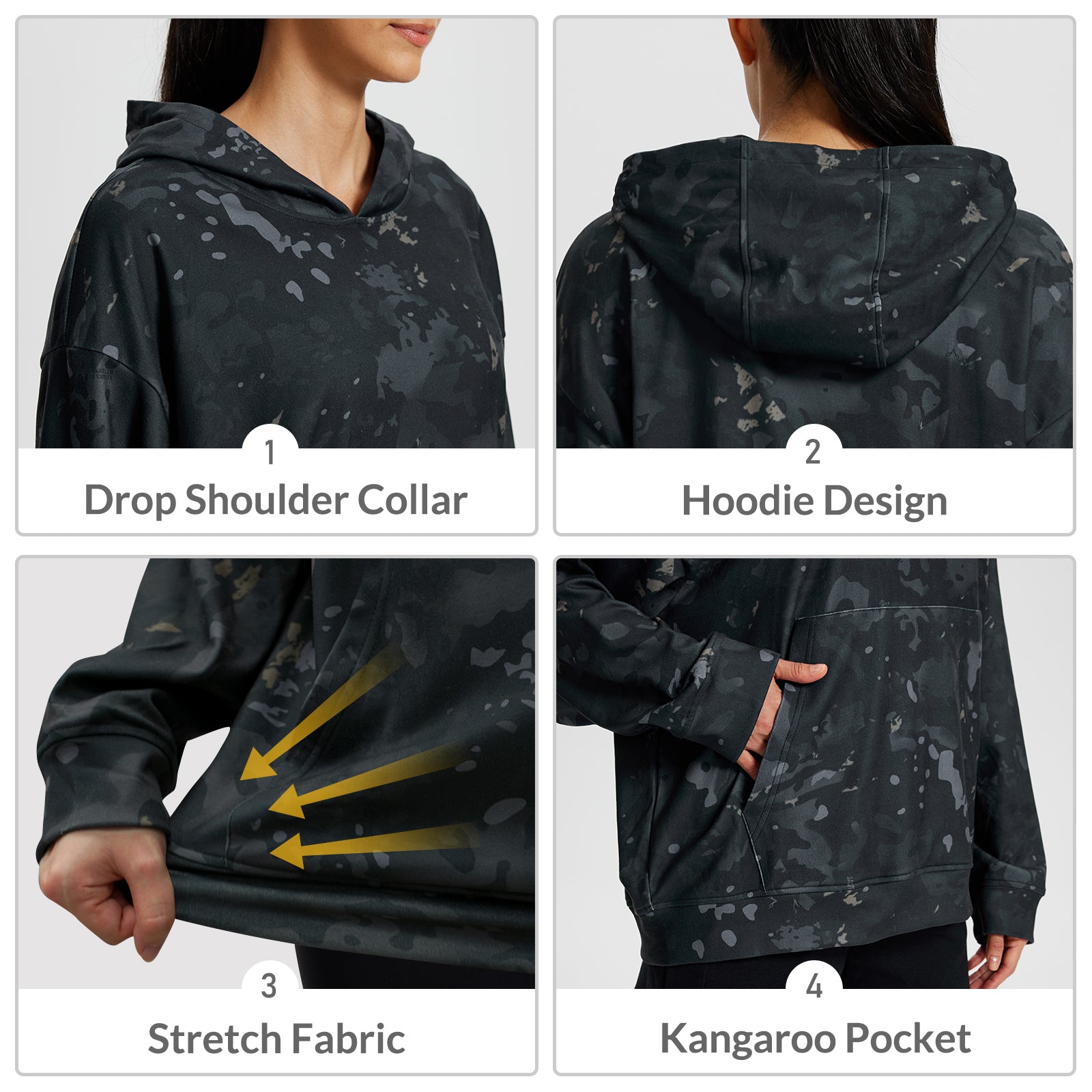 LOOGU Women's Camo Oversized Hoodies WD50