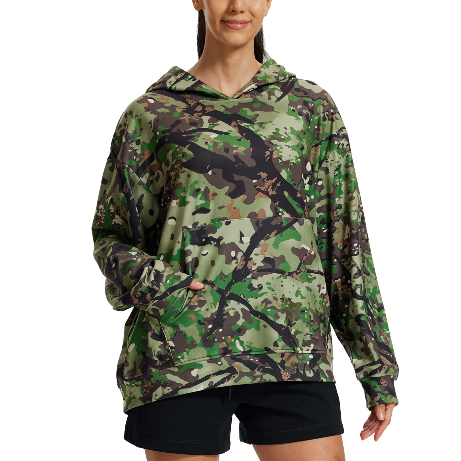LOOGU Women's Camo Oversized Hoodies WD50