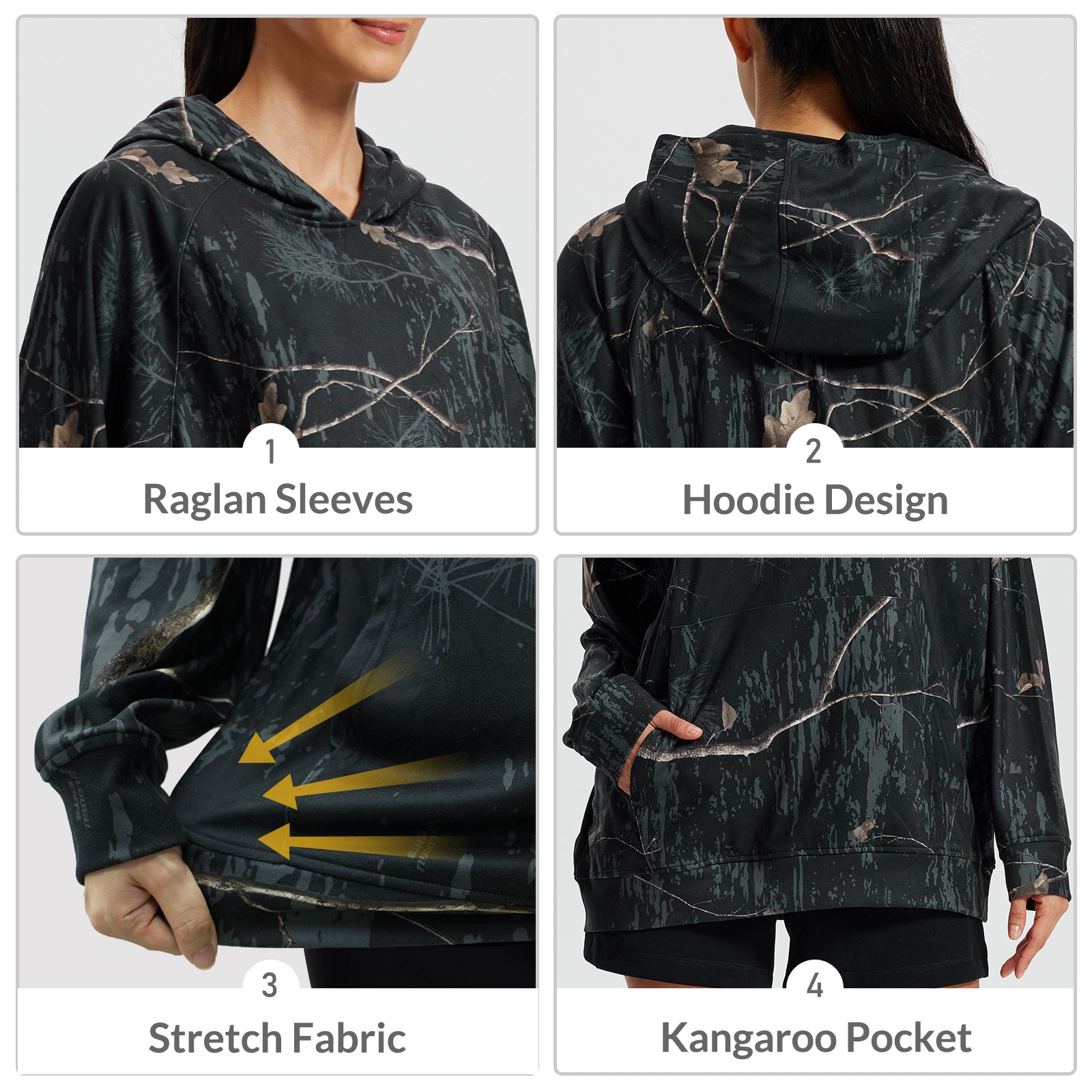 LOOGU Women's Camo Oversized Hoodies WD60