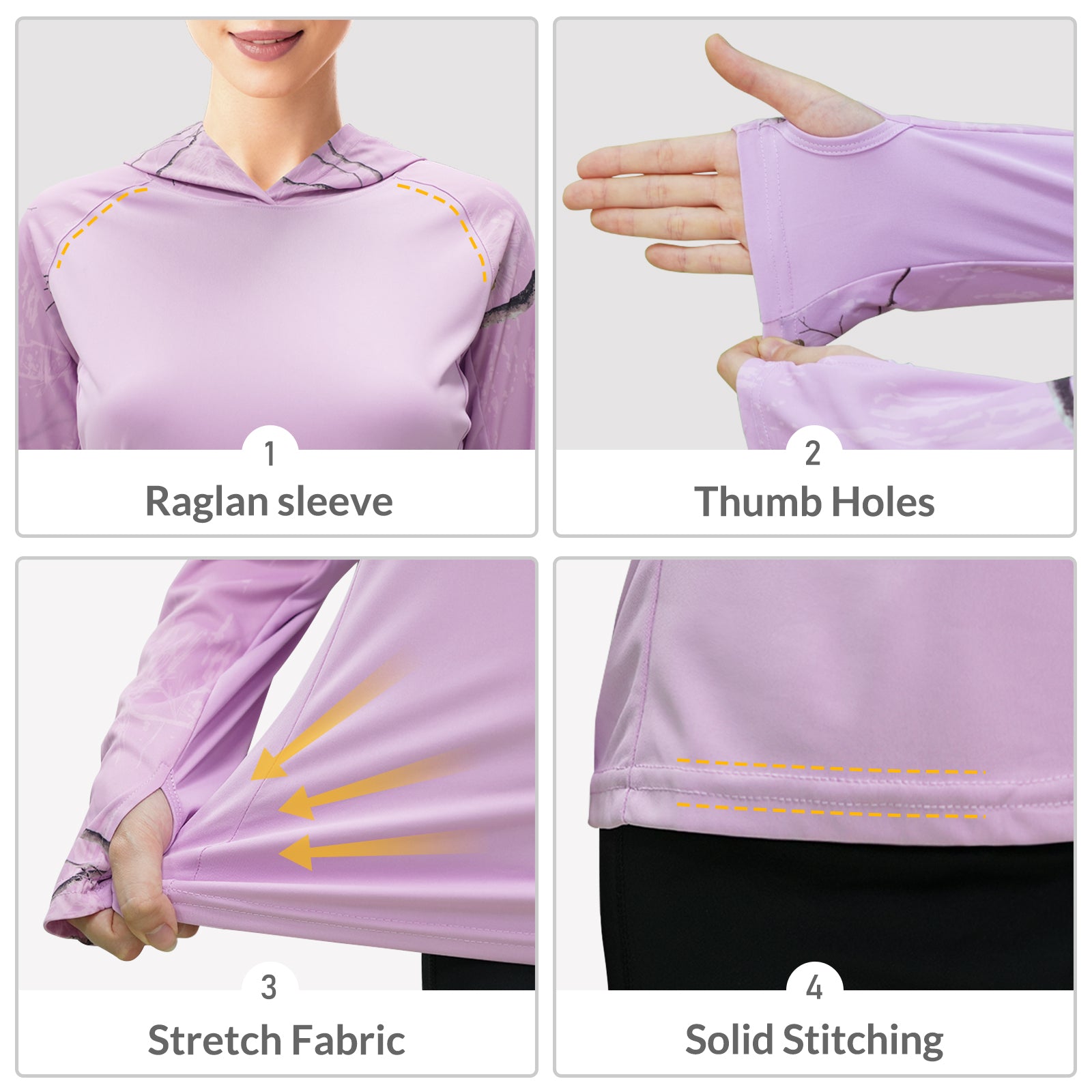 LOOGU Women's UPF 50+ Hoodies Shirts Purple WT73